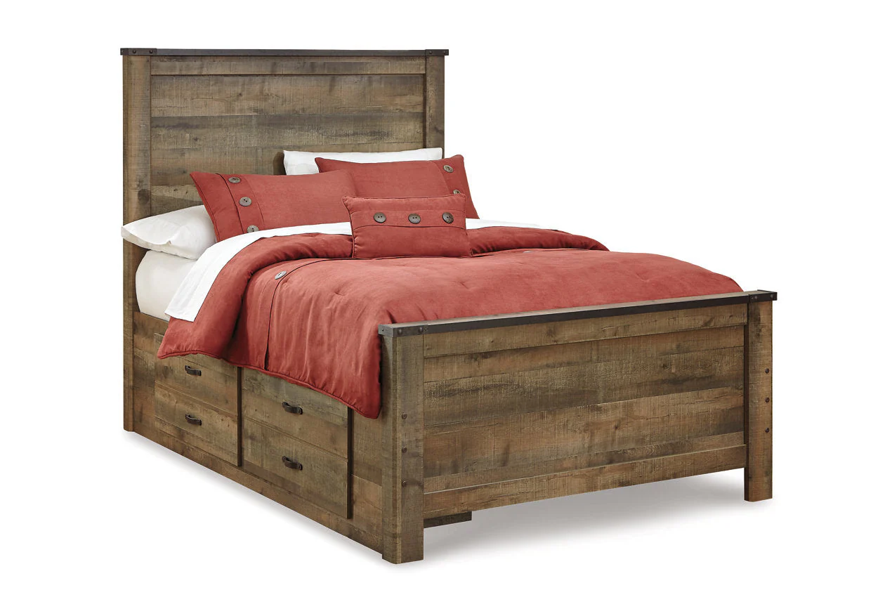 Trinell Brown Full Storage Platform Bed with 2 Drawers