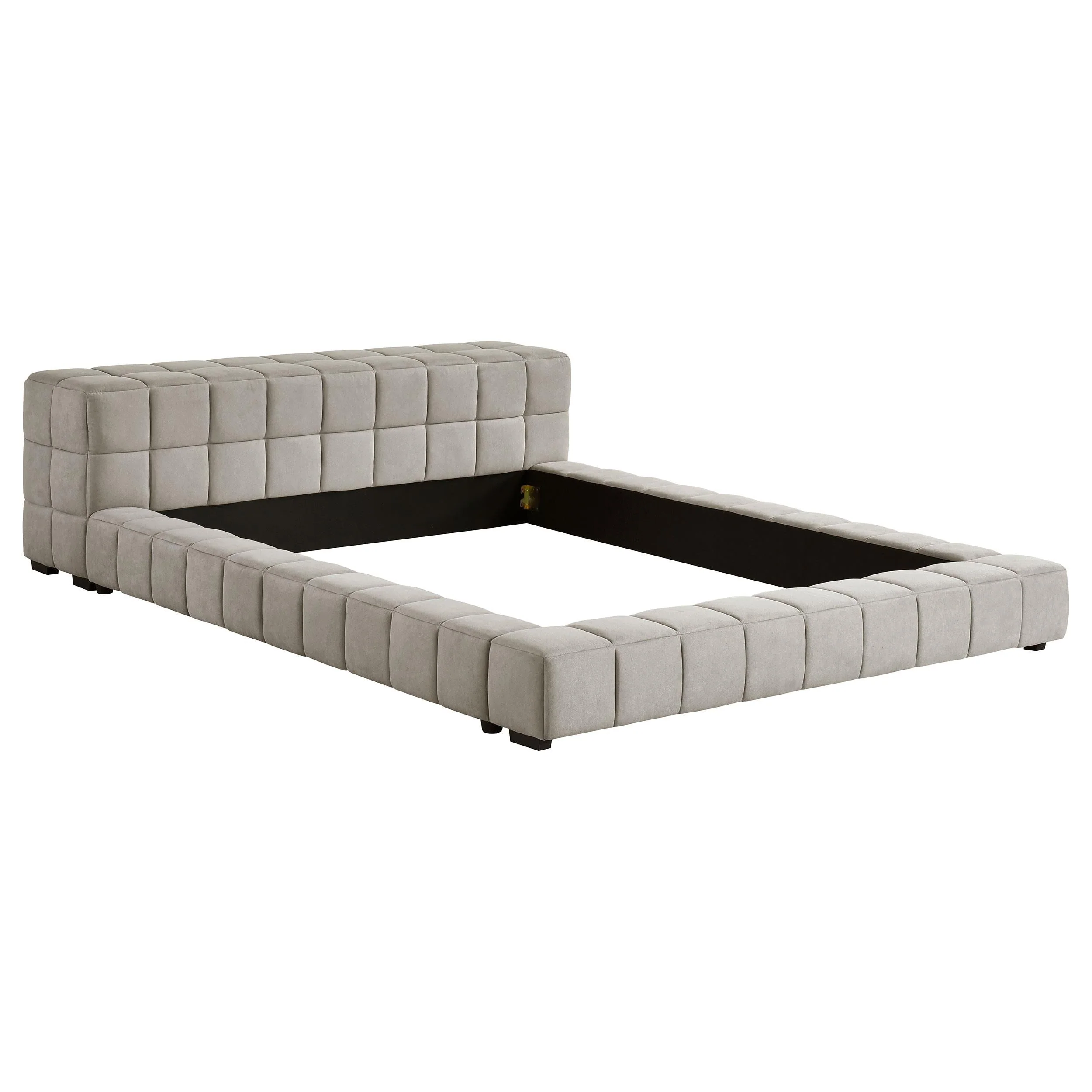 Trinity Light Taupe Upholstered Full Platform Bed - Image 3