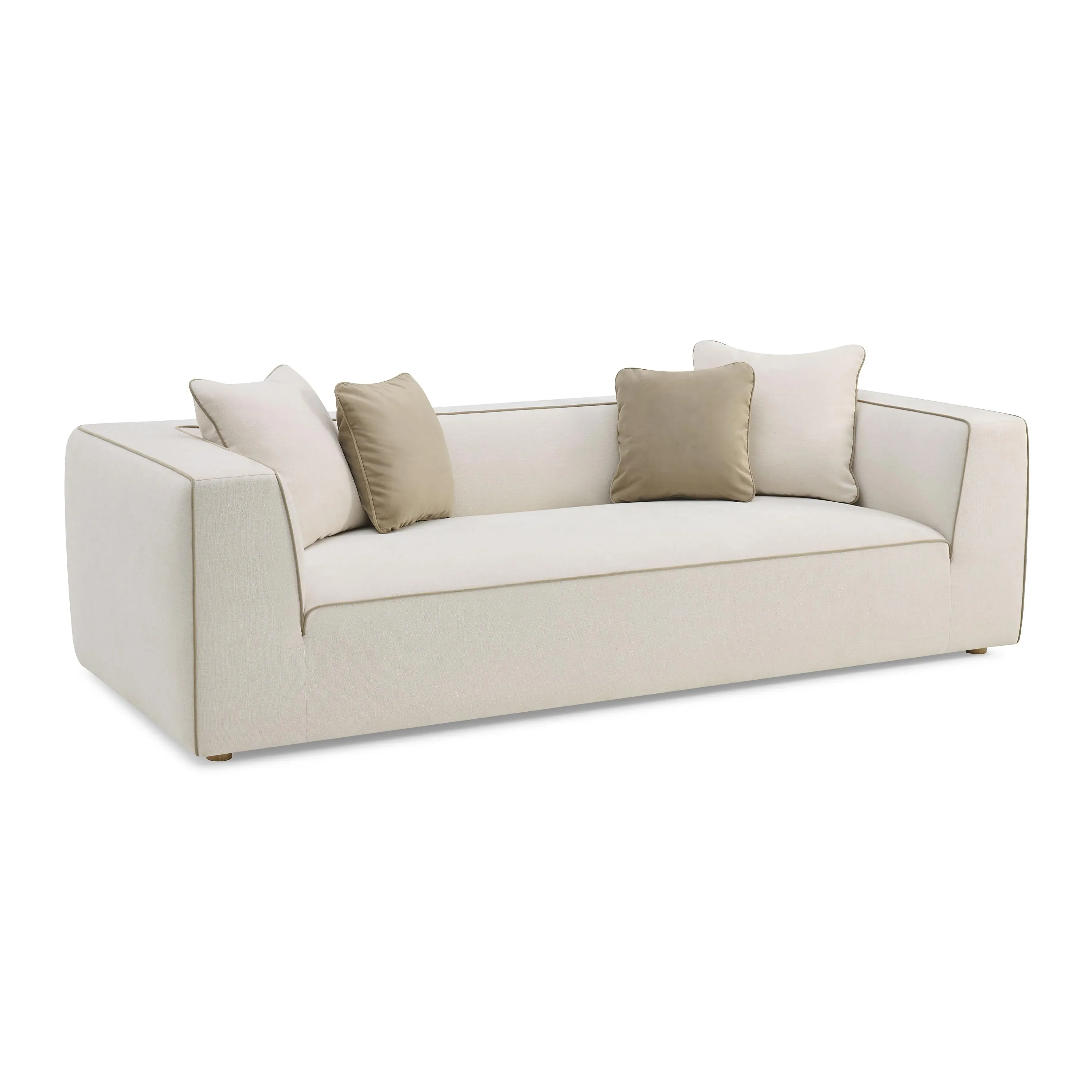 Tristine Cream Linen Sofa - Image 2