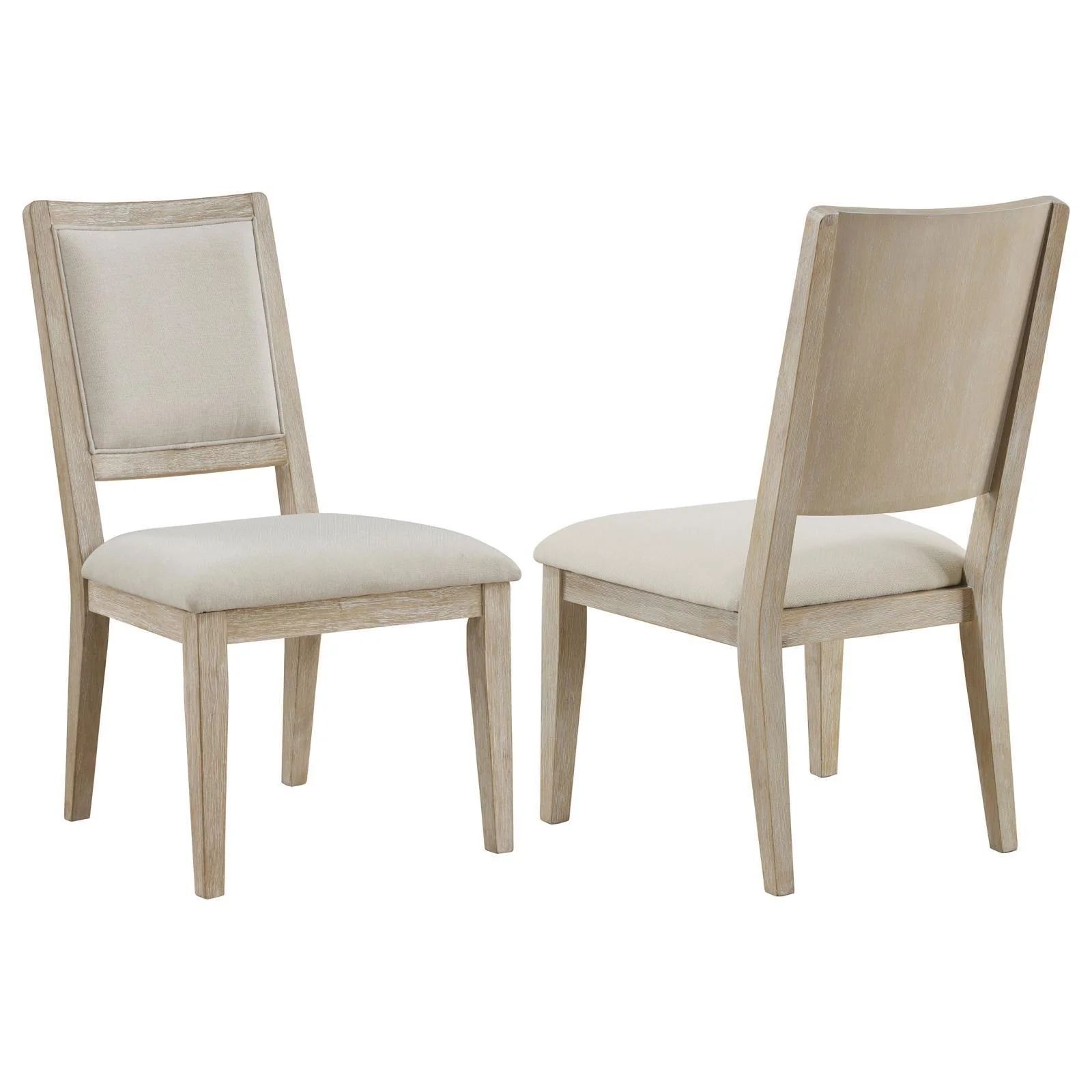Trofello Upholstered Dining Side Chair White Washed and Beige (Set of 2) - Image 2
