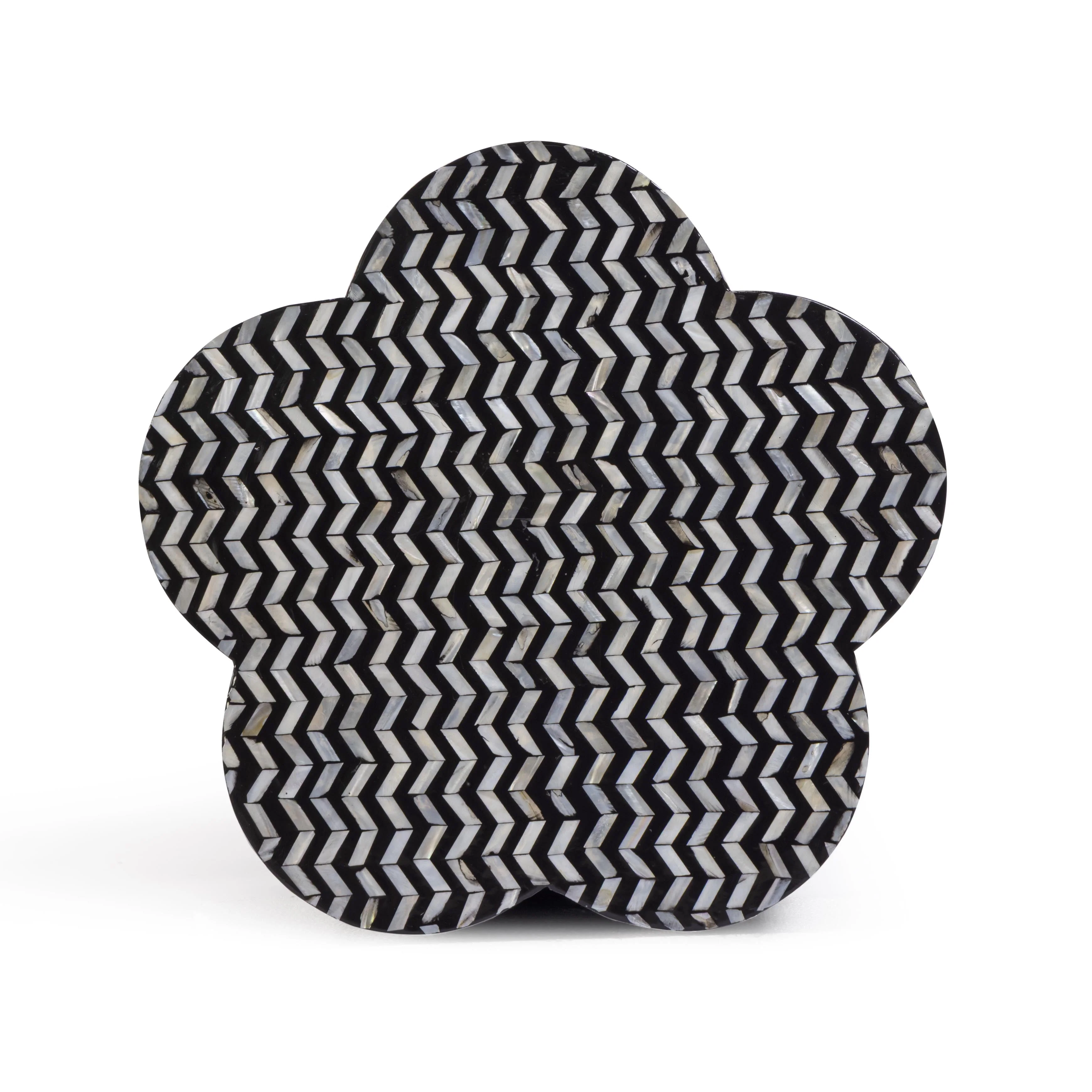 Truffle Black Mother of Pearl Shell Side Table - Image 4