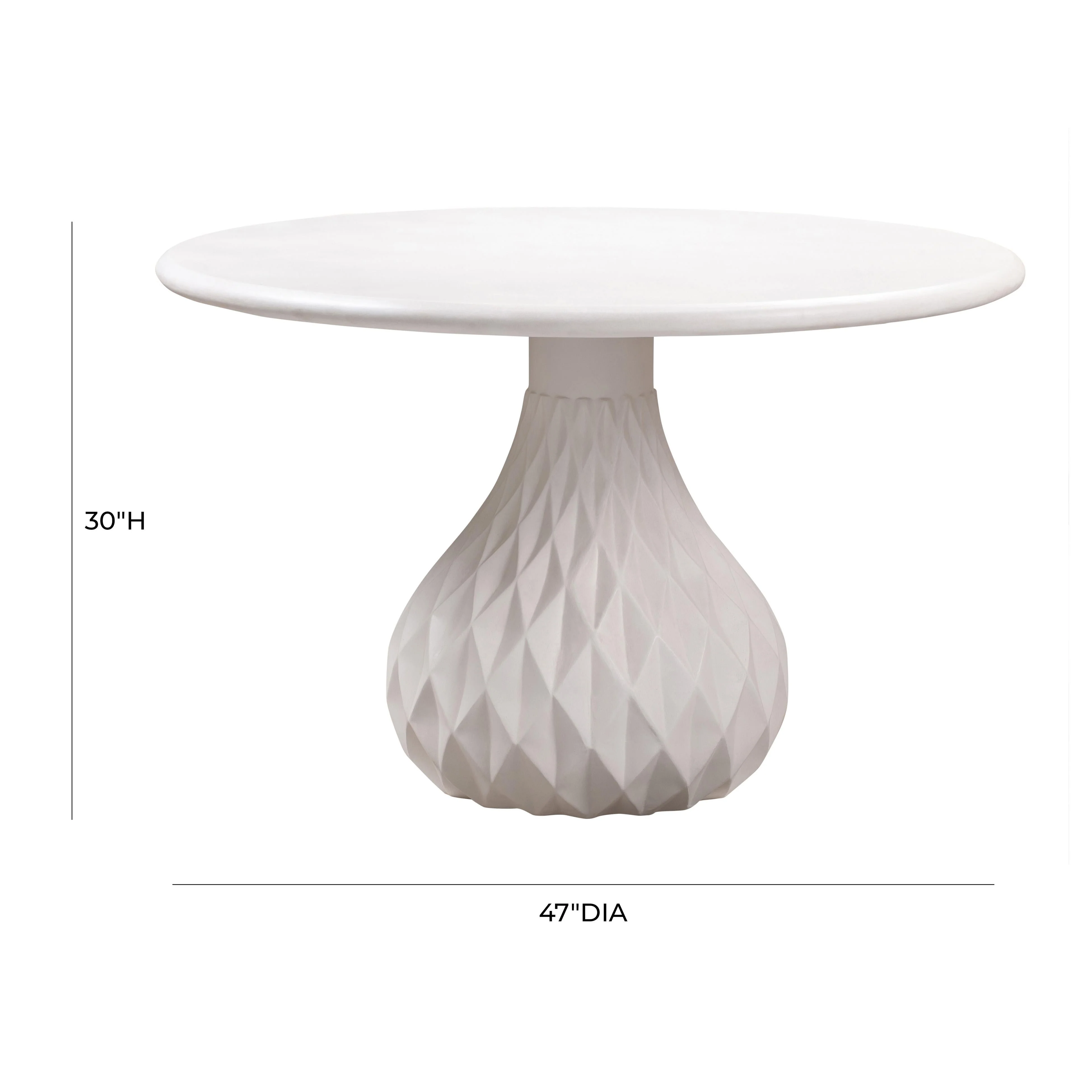 Tulum Ivory Concrete Indoor / Outdoor 47" Round Dining Table - Image 6