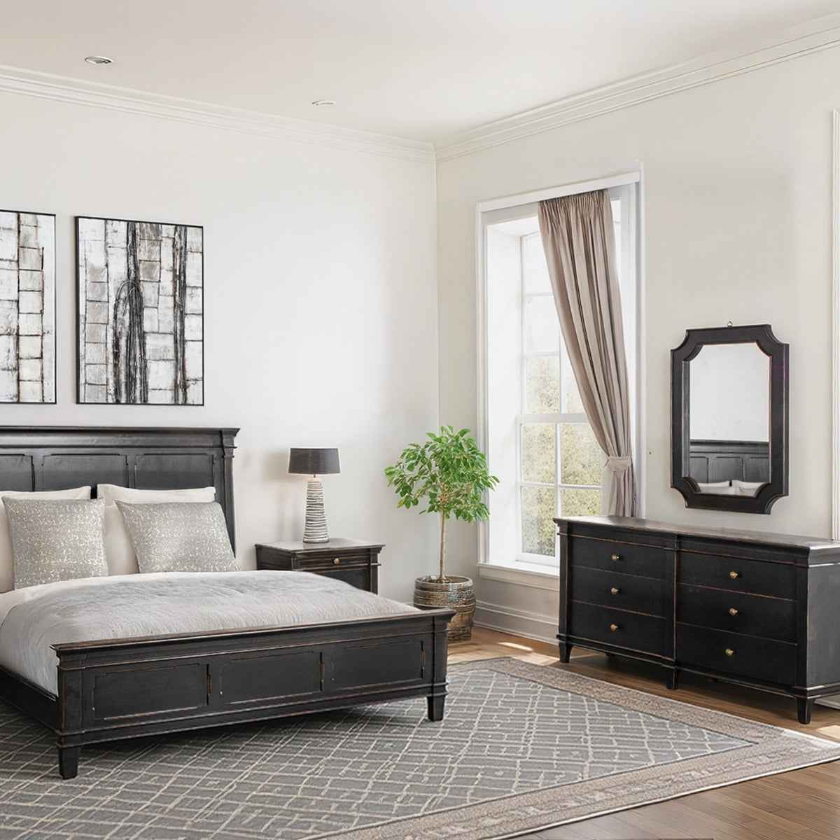 Turin 70" Dresser in Distressed Black - Image 5