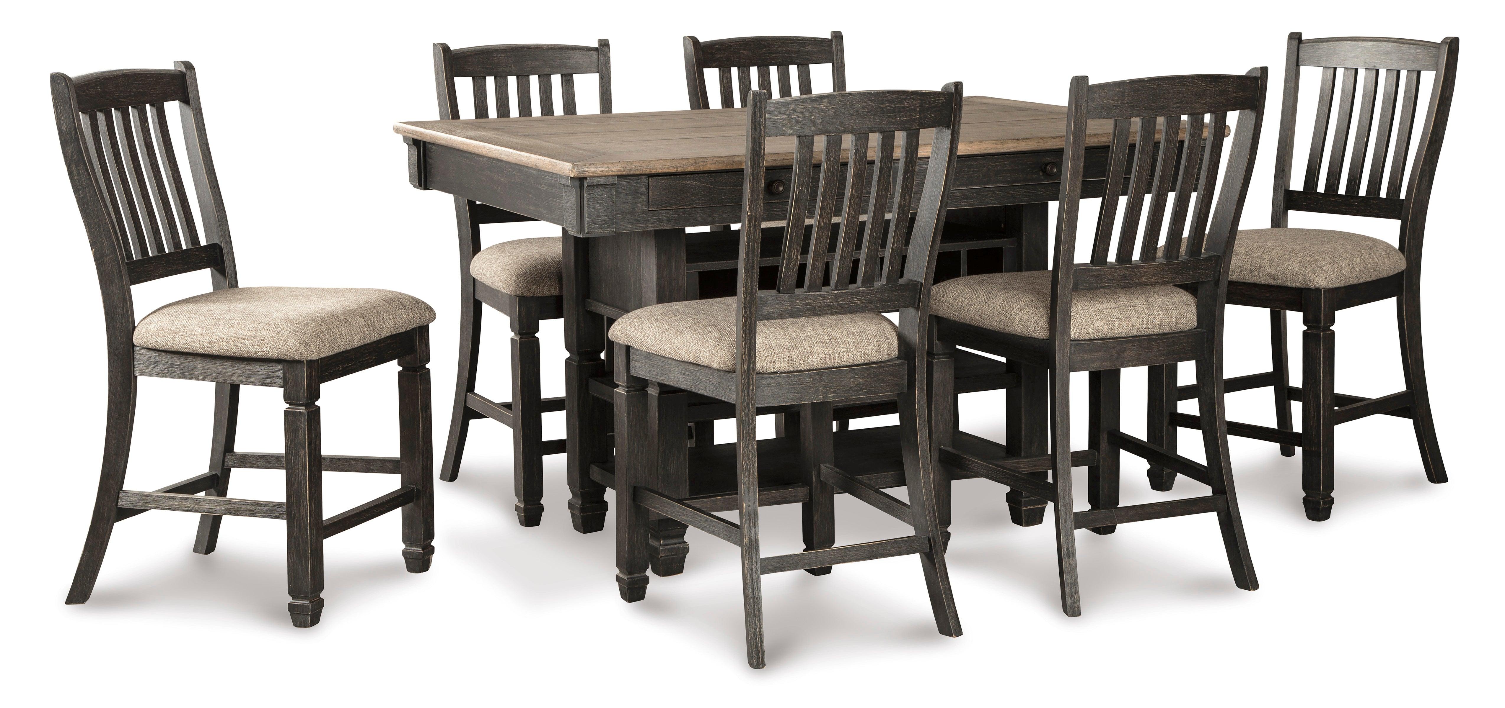Tyler Creek Black and Gray Rectangular Counter Height Dining Room Set - Image 4