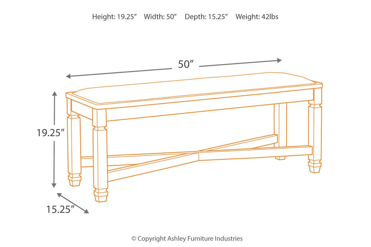 Tyler Creek Black/Grayish Brown Dining Bench - Image 4