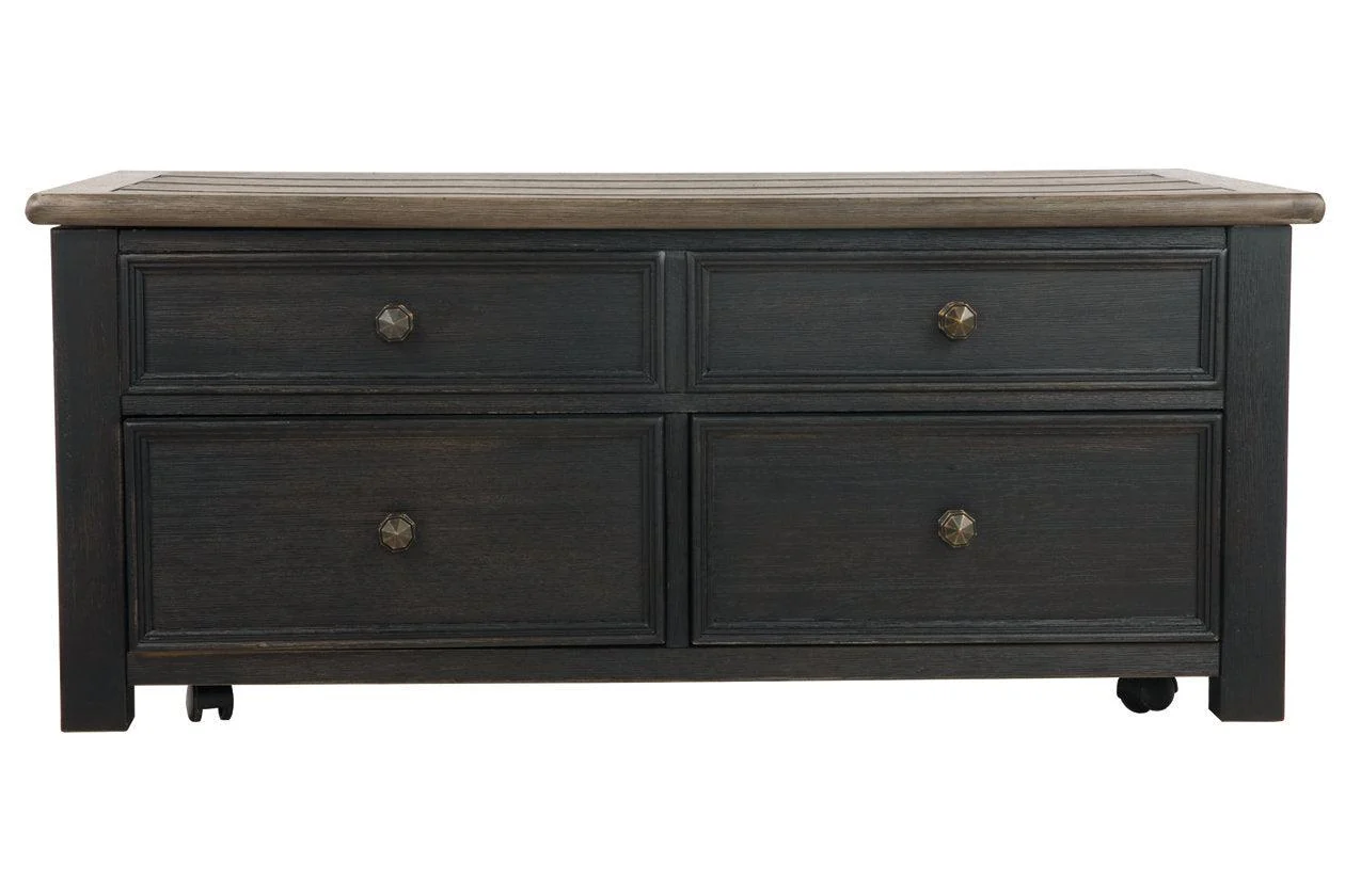 Tyler Creek Grayish Brown/Black Coffee Table with Lift Top - Image 6