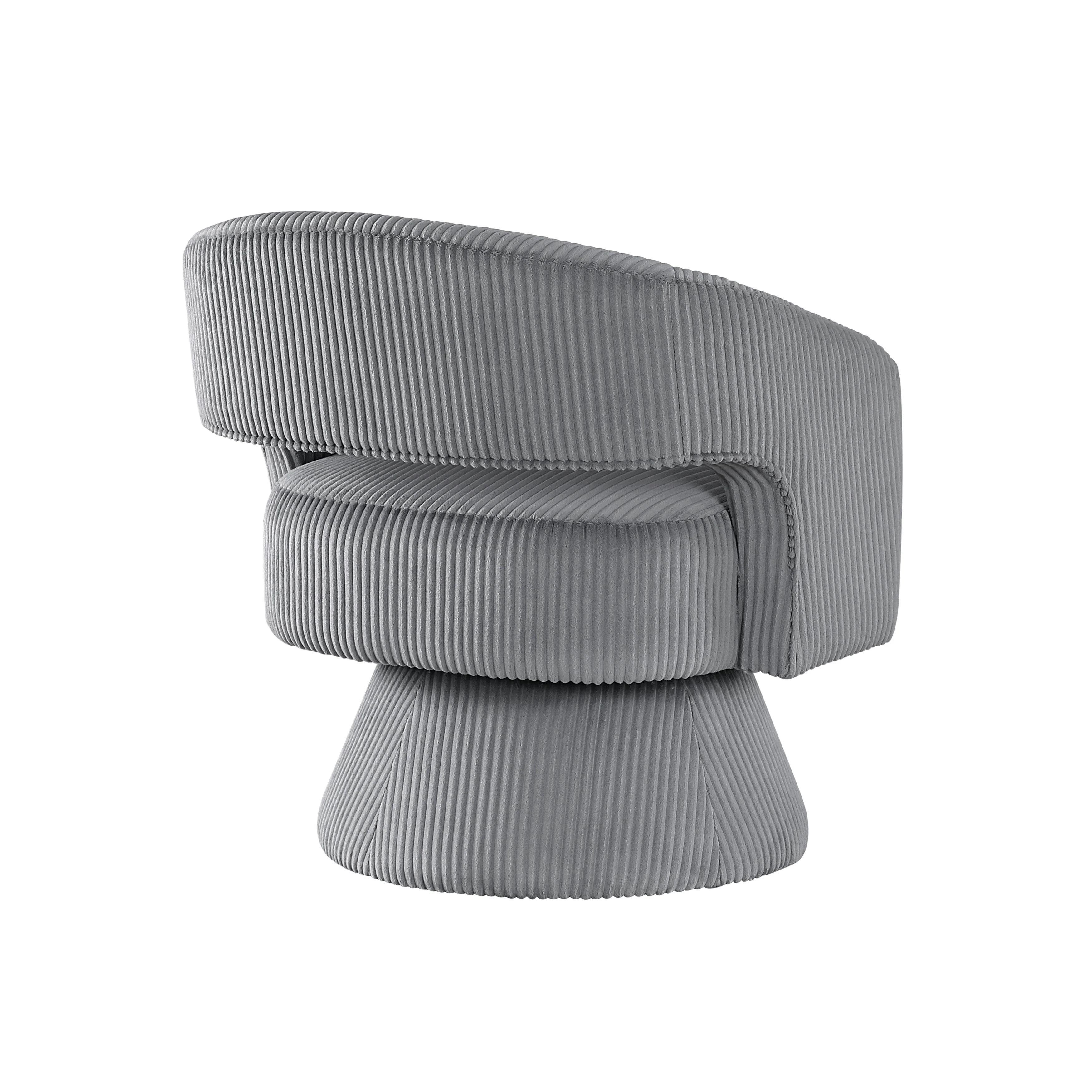 Upton Dark Gray Swivel Accent Chair - Image 4