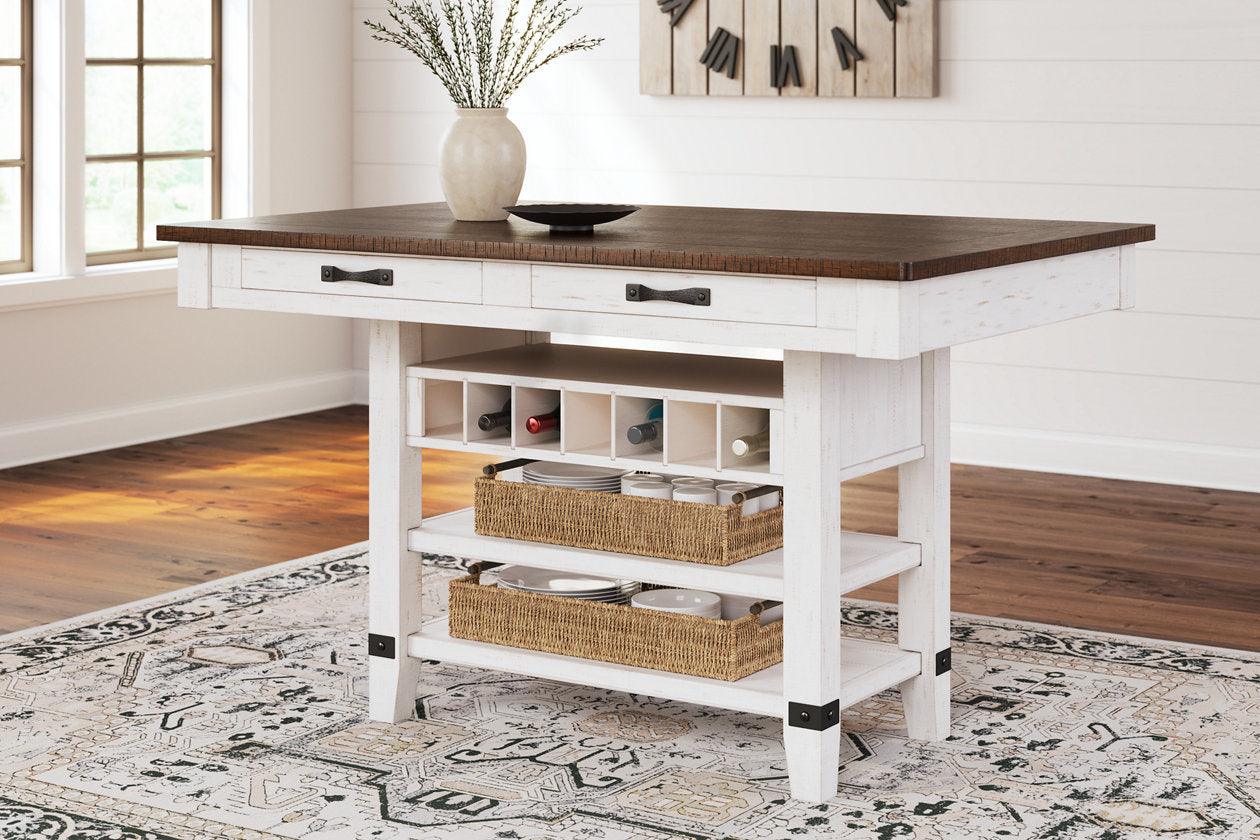 Valebeck Bistro and Bar Table Set In Brown and White - Image 9