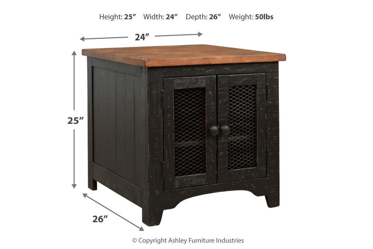 Valebeck Black/Brown End Table - Image 3
