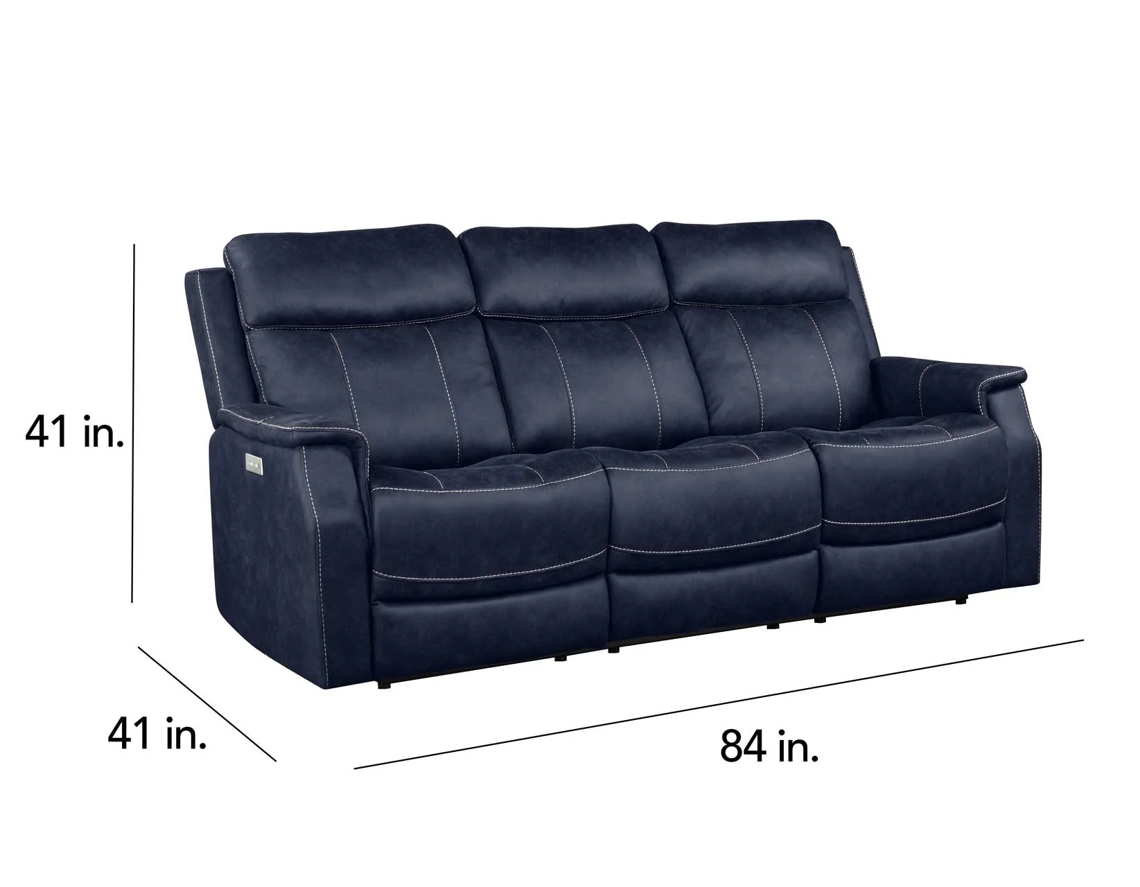 Valencia Ocean Blue Dual Power Reclining Sofa - Image 11