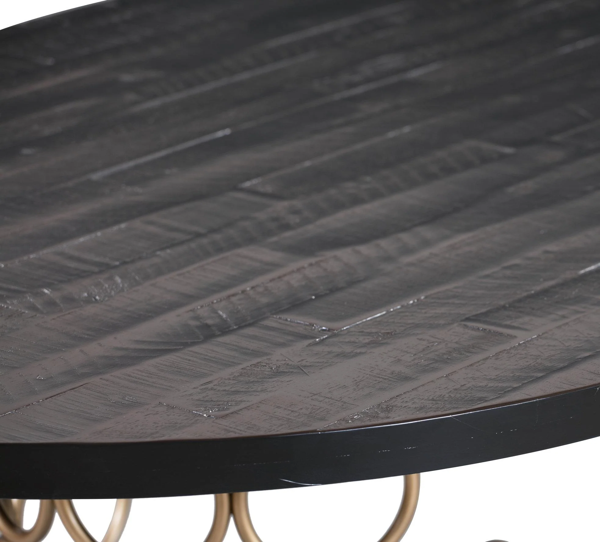 Valentina 57" Black Acacia Round Dining Table - Image 4