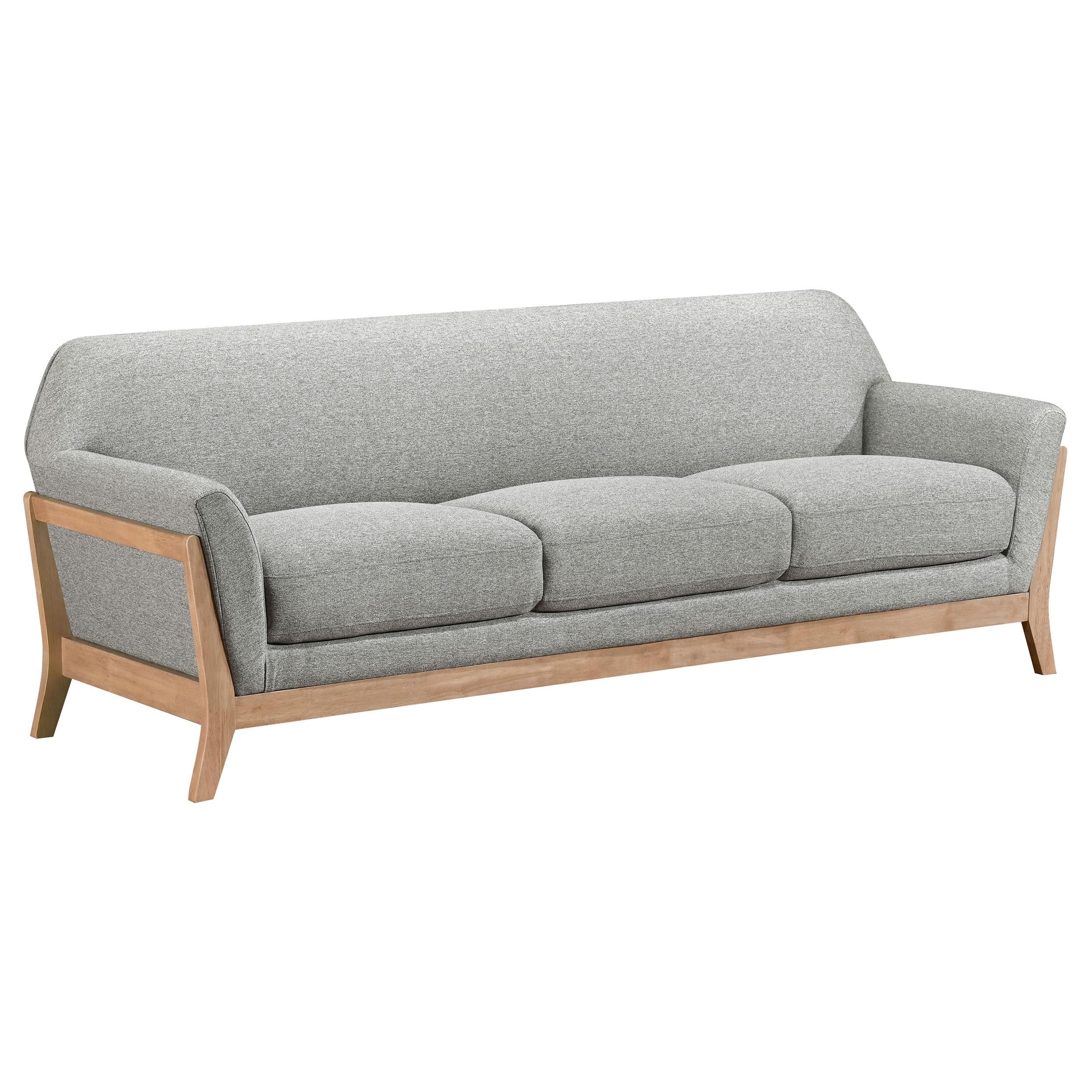 Vaughn 3-piece Fabric Upholstered Flared Arm Sofa Set Grey - Image 3