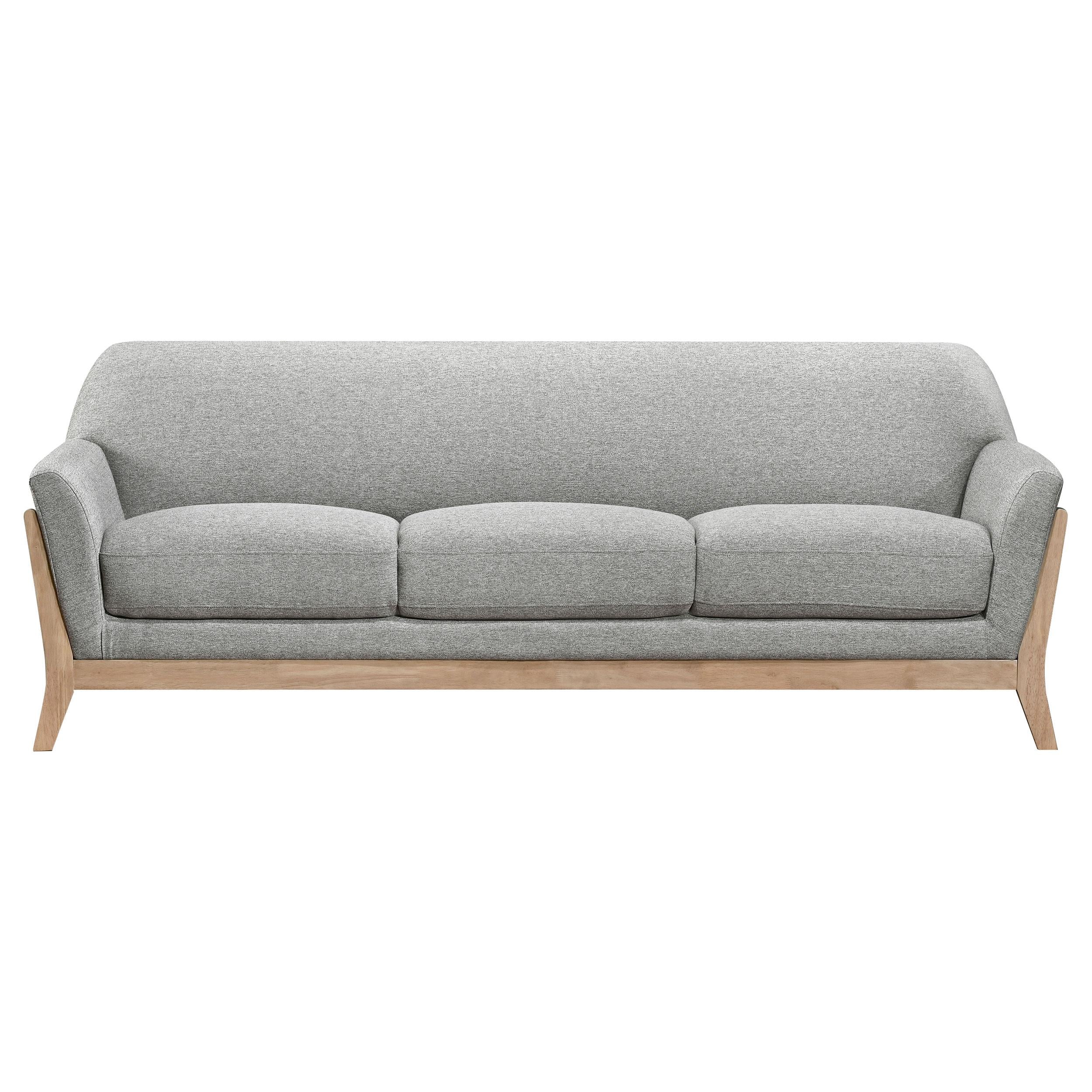 Vaughn 3-piece Fabric Upholstered Flared Arm Sofa Set Grey - Image 4