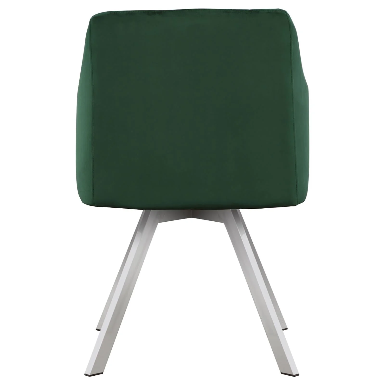 Veena Chrome and Green Round Dining Room Set with Swivel Chairs - Image 5