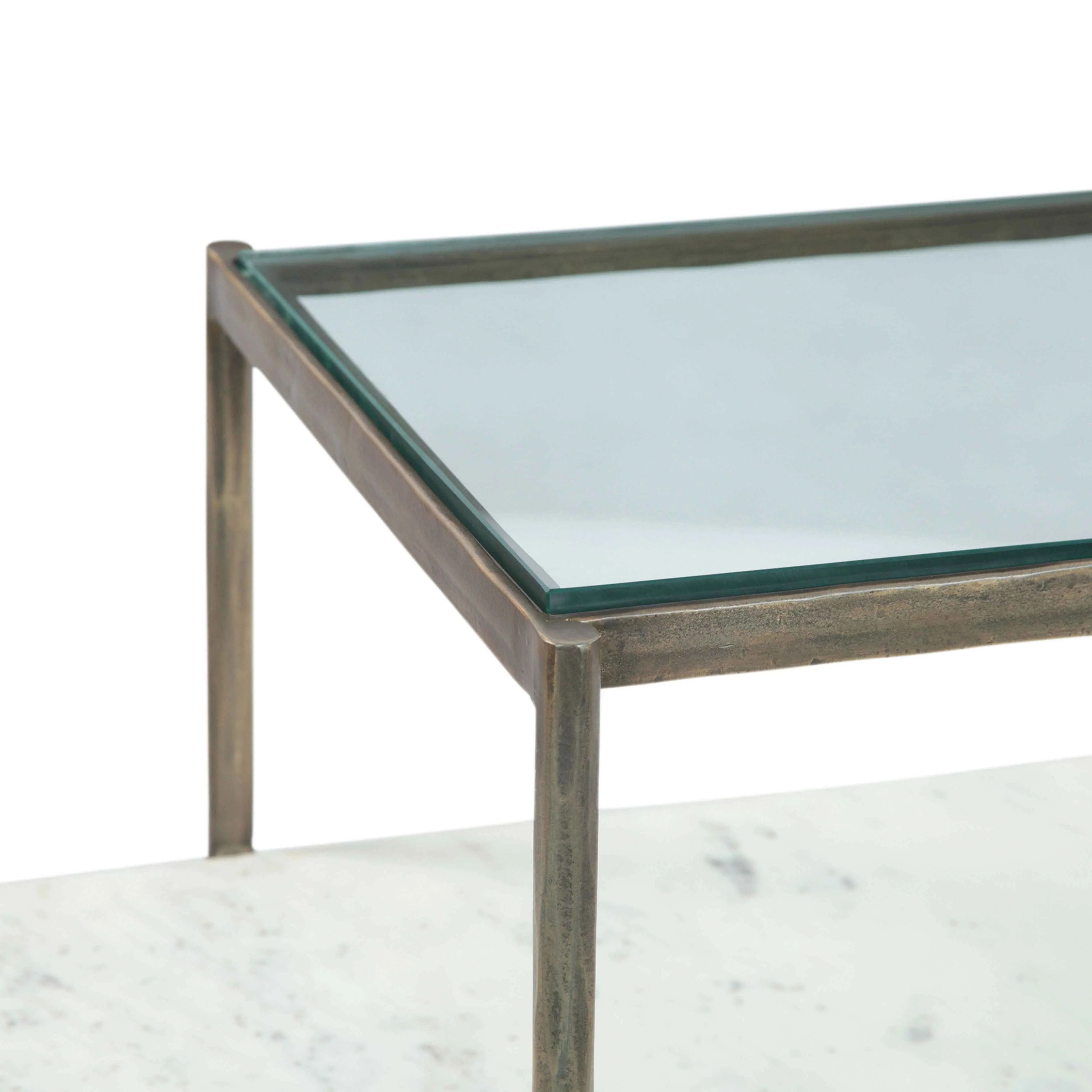 Venice 52" Nesting Coffee Table with Glass and Marble Top - Image 4