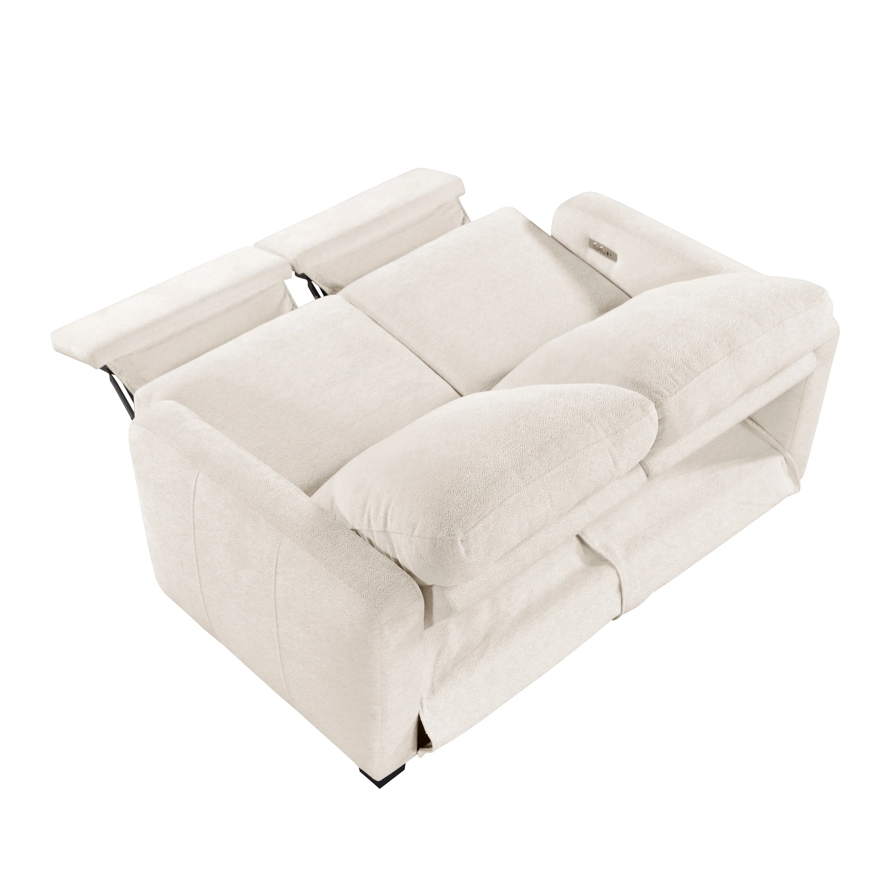 Vera Beige Power Double Reclining Loveseat - Image 5