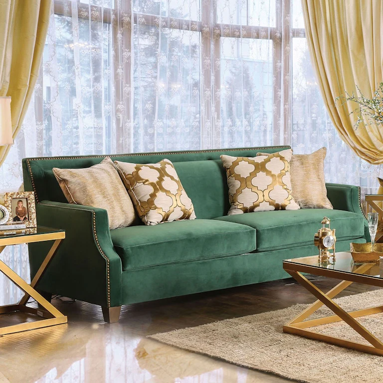 Verdante Emerald Green/Gold Sofa