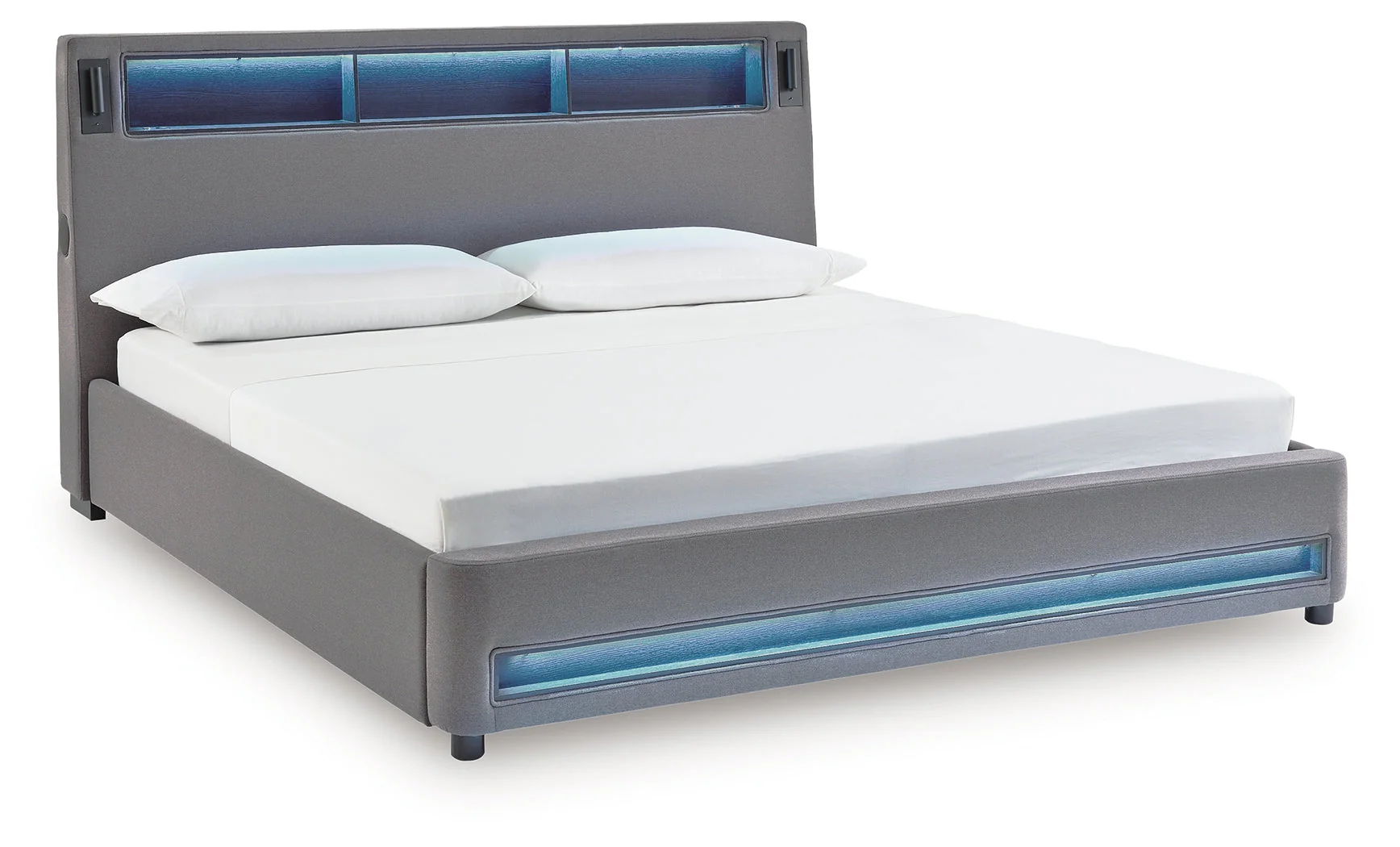 Verishaw Gray Queen Upholstered Bed - Image 4