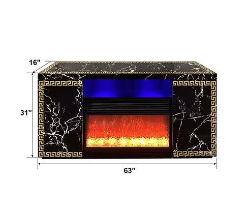 Versa Black TV Stand with Fireplace - Image 5
