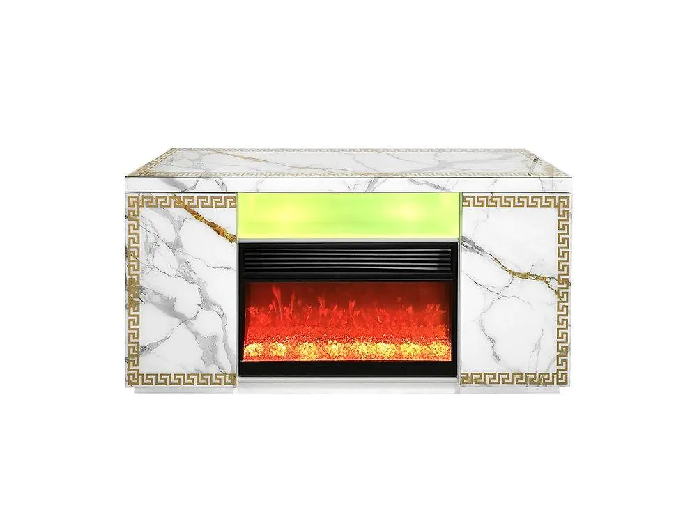 Versa White TV Stand with Fireplace - Image 4