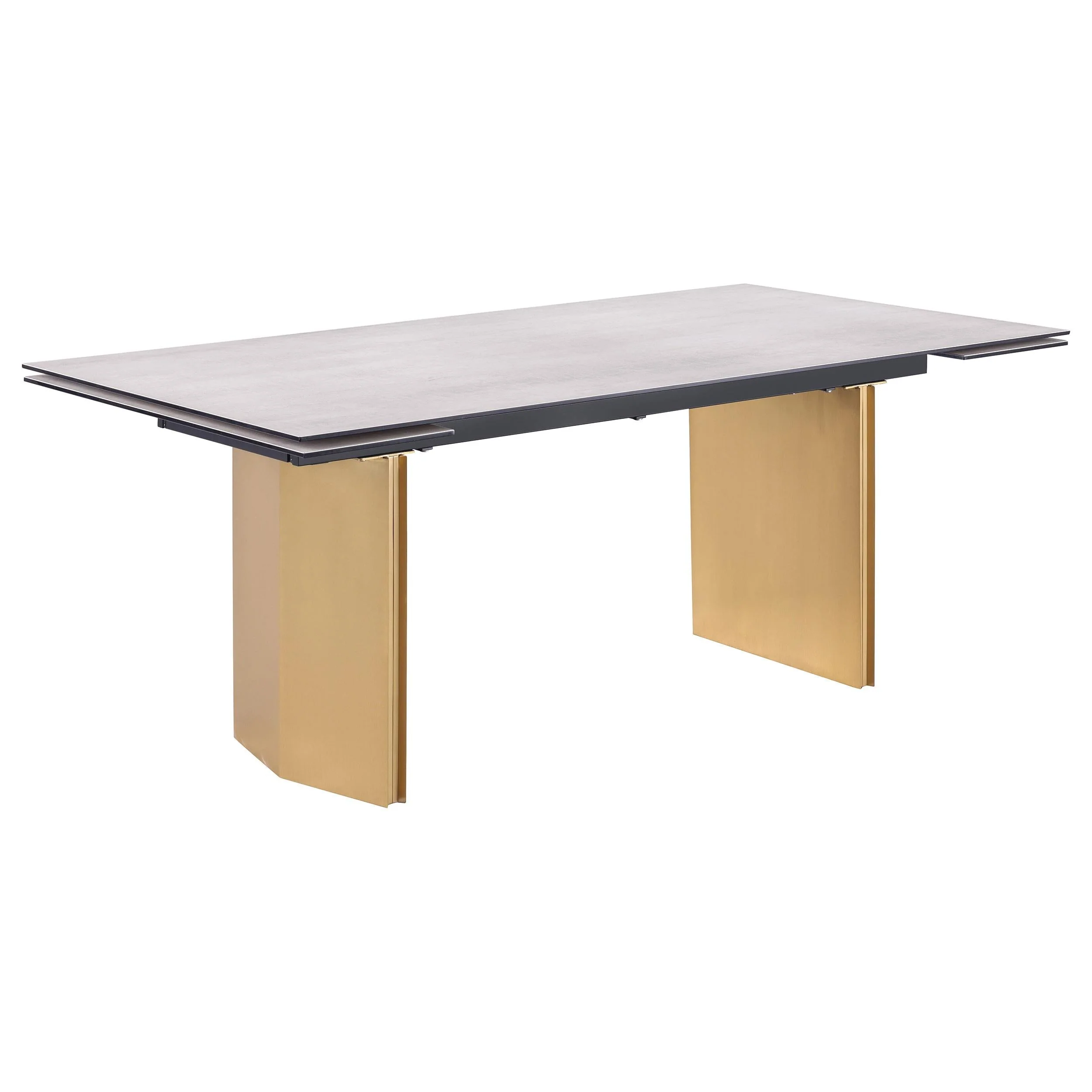Vesa Beige Glass Top Extendable Dining Table - Image 4