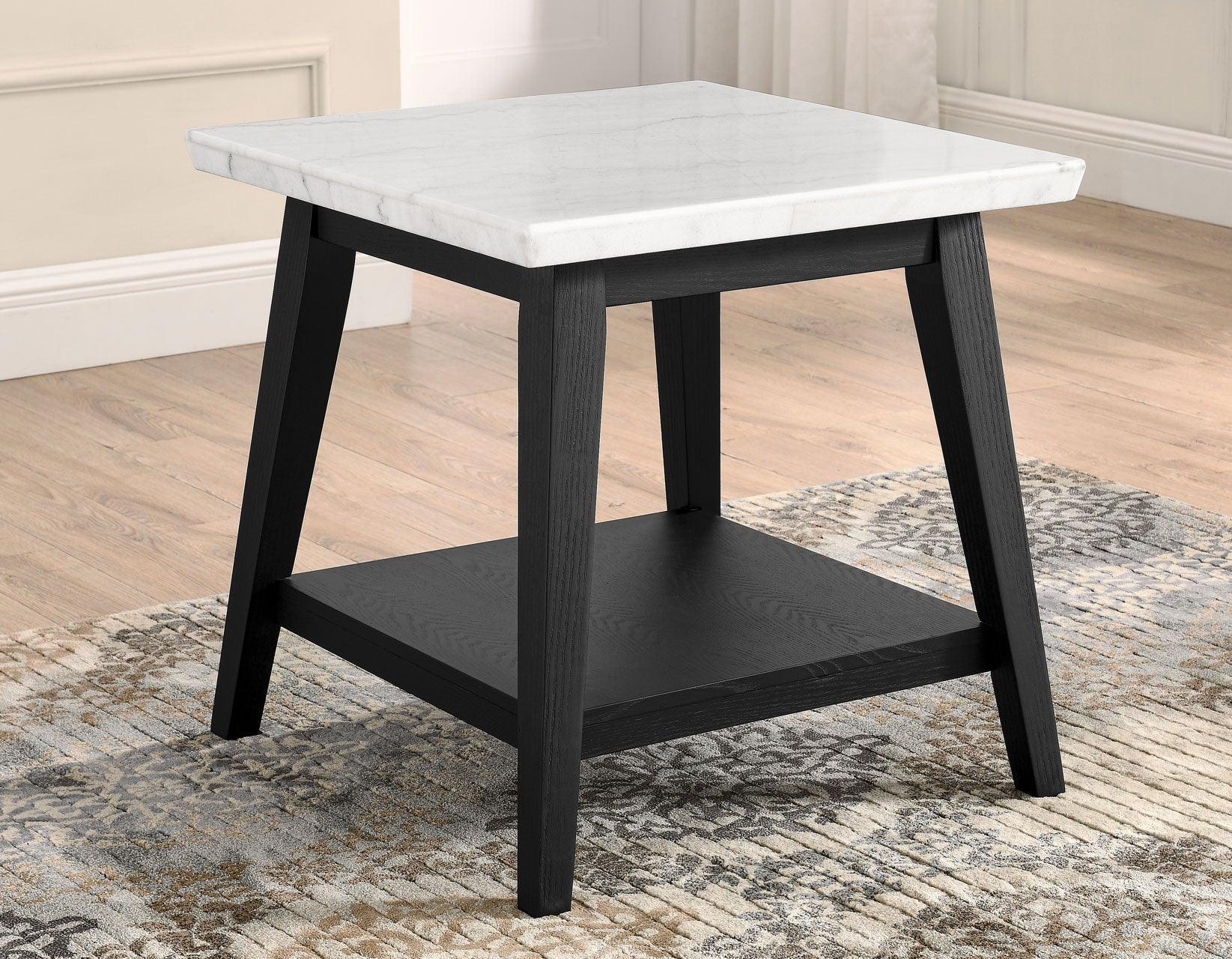 Vida Black Finish Marble Top 3-Piece Table Set - Image 3