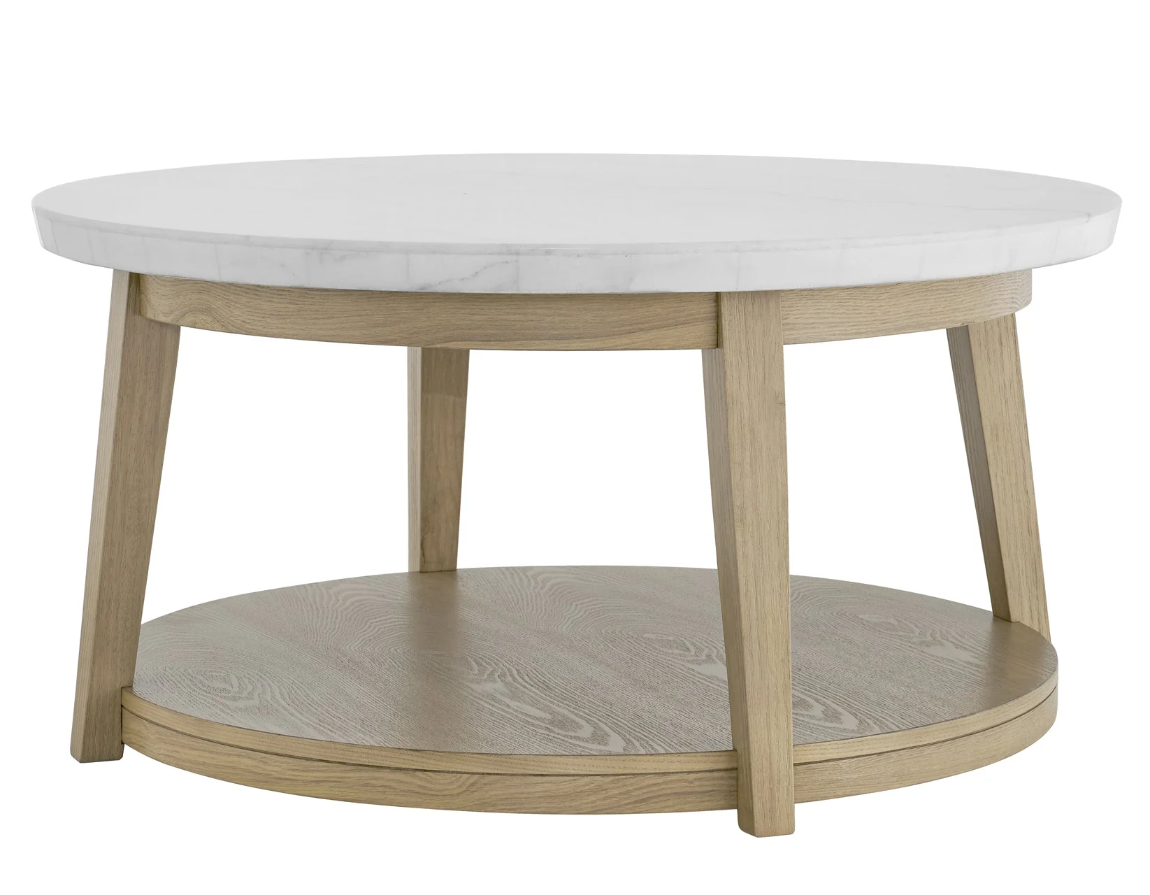 Vida Round 36″ White Marble Top Cocktail Table with Casters - Image 3