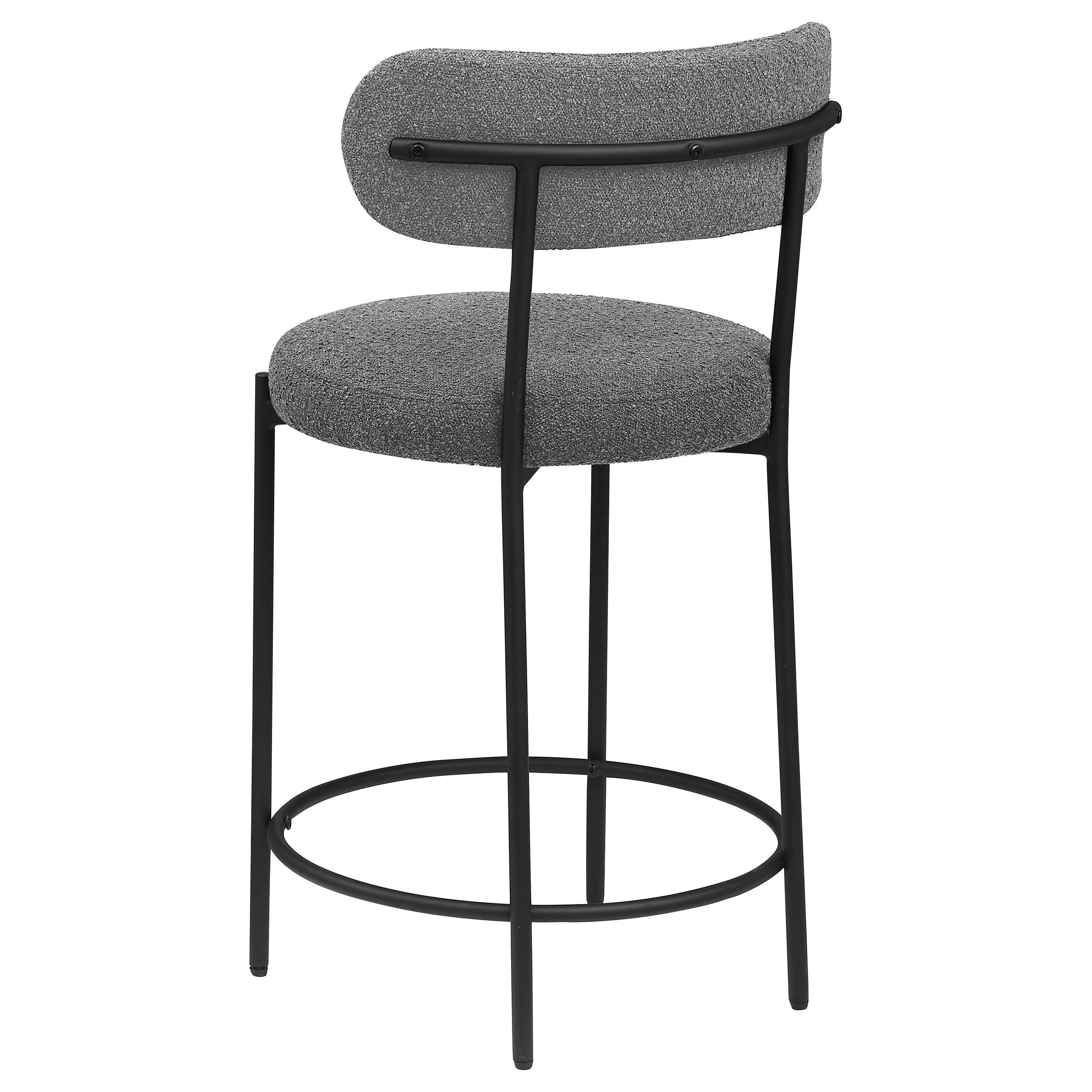 Viola Boucle Upholstered Counter Stool Black (Set of 2) - Image 7