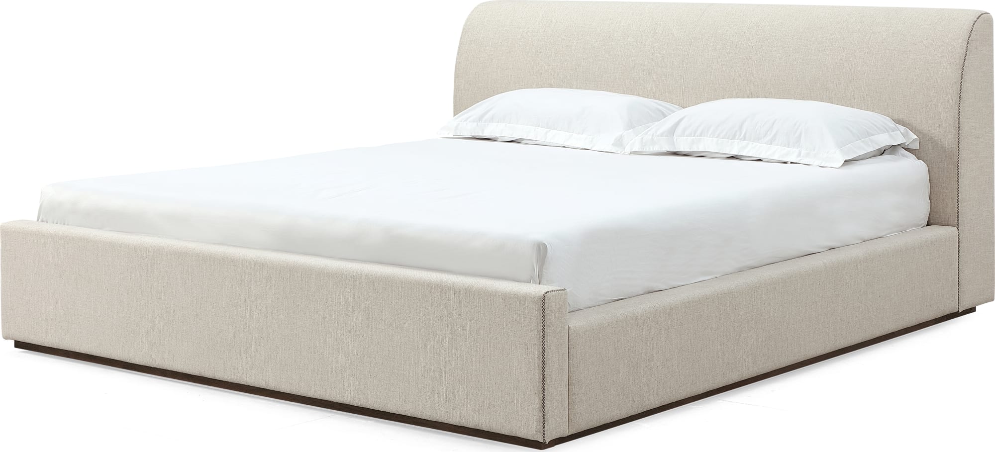 Virgil Louis Natural King Upholstered Platform Bed - Image 6