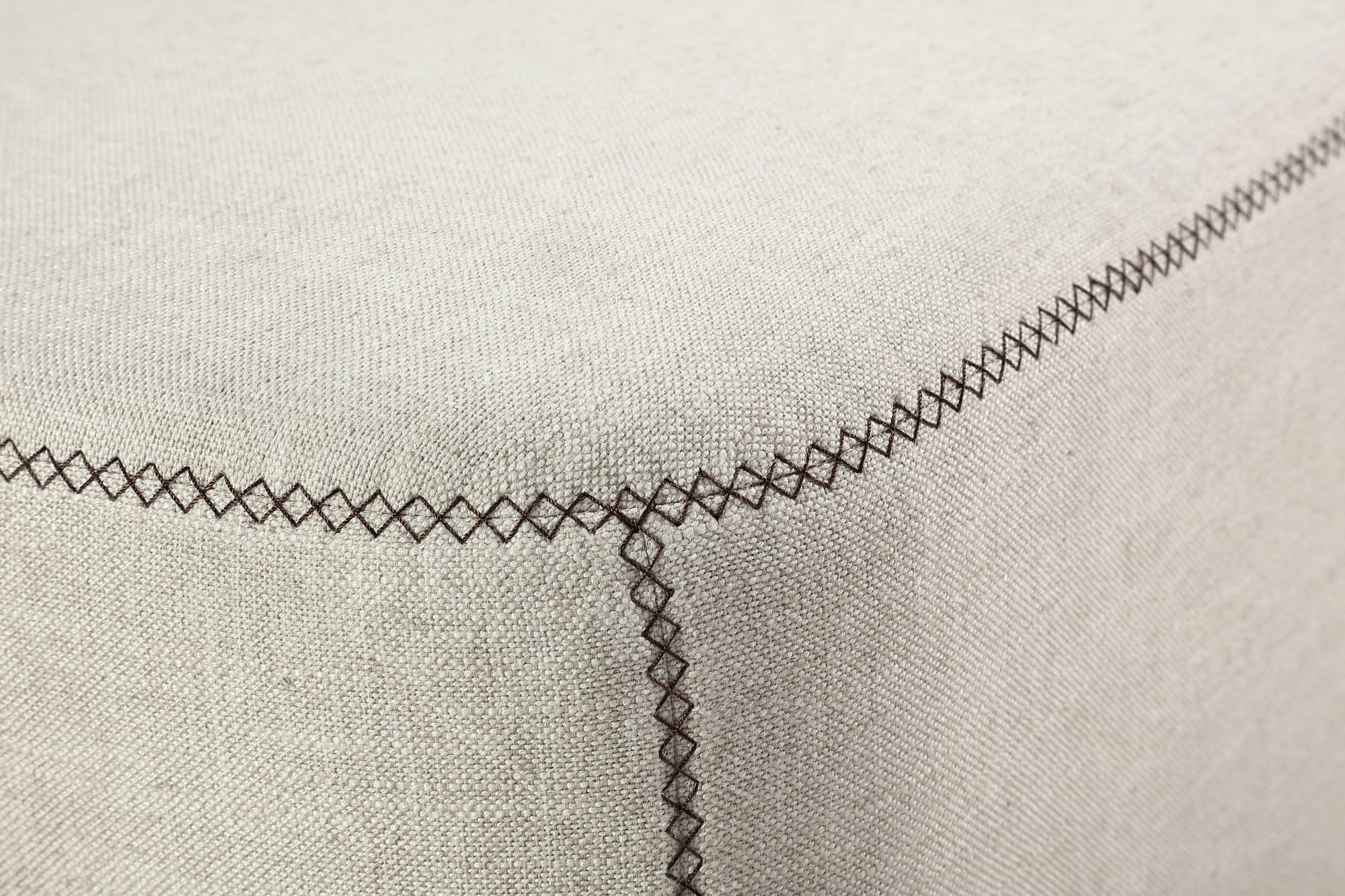 Virgil Louis Natural Upholstered Ottoman - Image 3