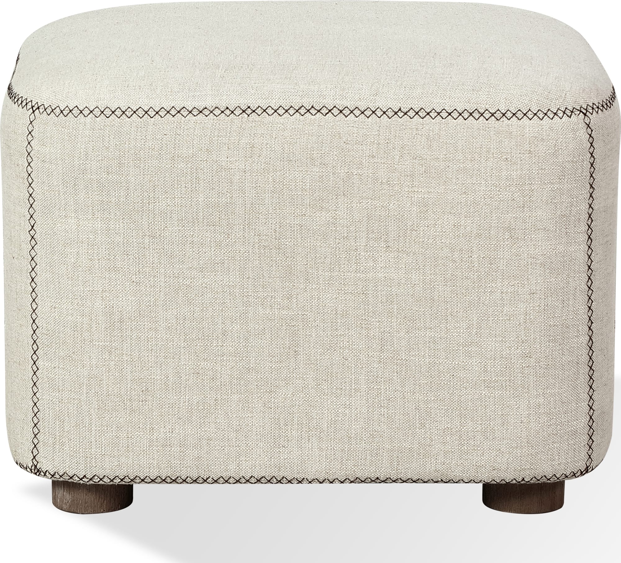 Virgil Louis Natural Upholstered Ottoman - Image 4