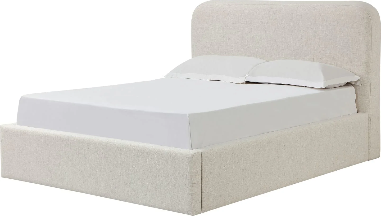 Virgil Off-White Whipped Honey Queen Upholstered Platform Bed - Image 3