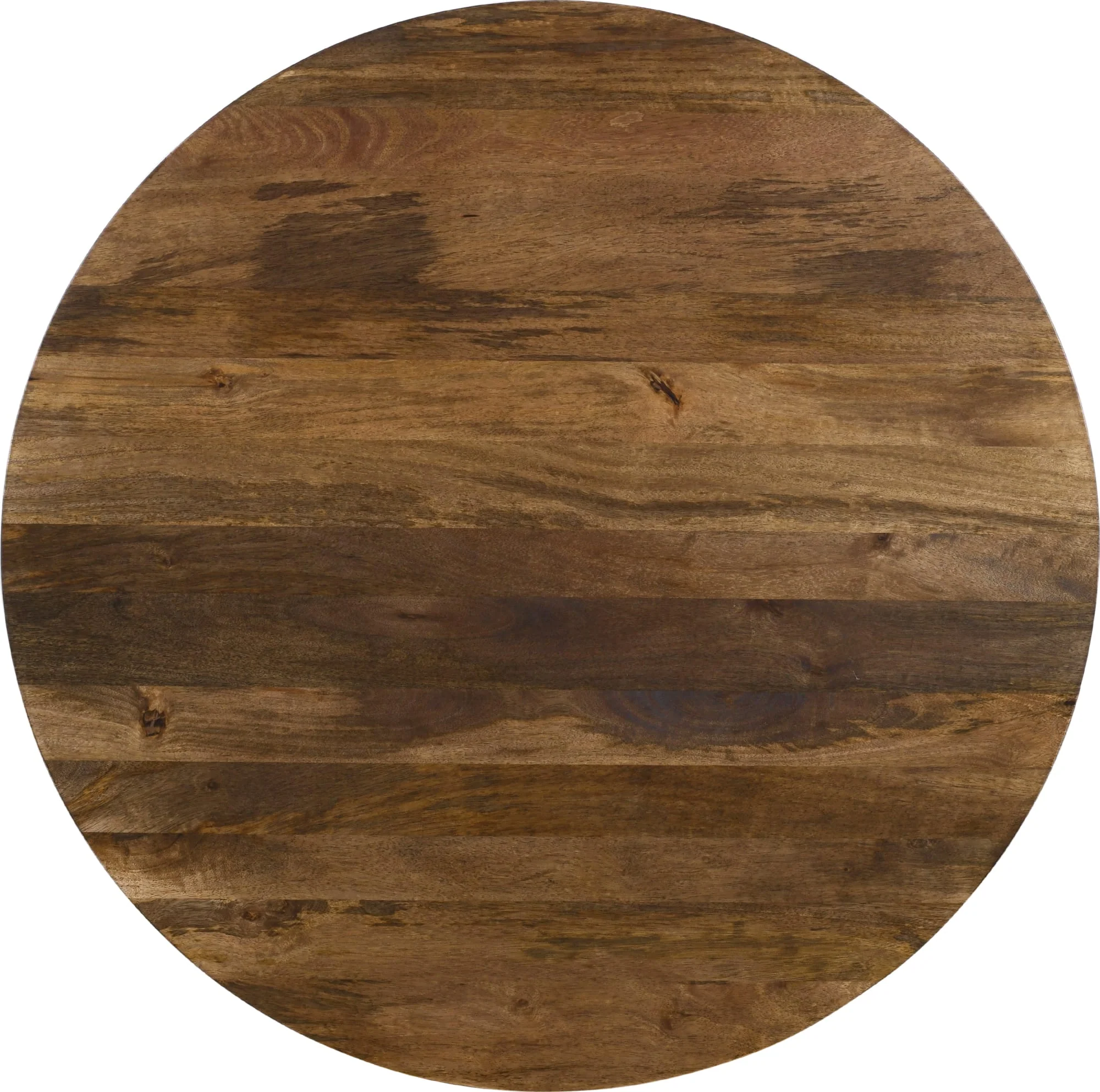 Virton Smoked Brown Solid Wood Round Coffee Table - Image 5