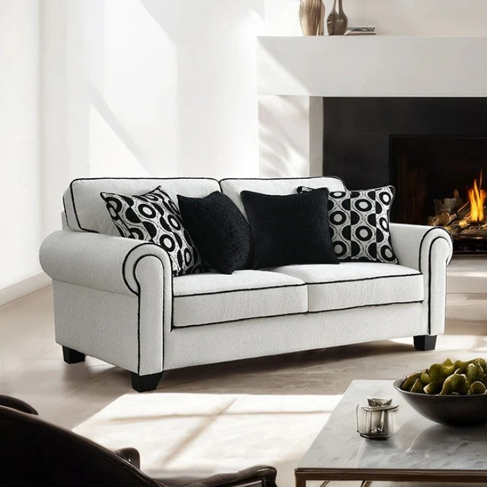 Viviani White Upholstery Living Room Set - Image 3