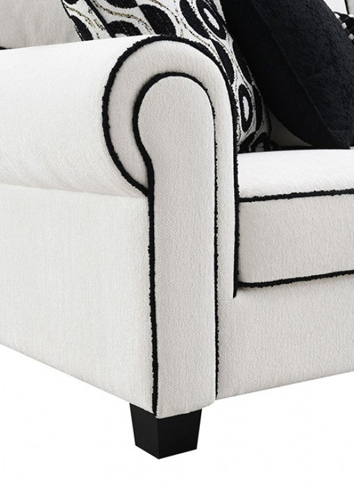 Viviani White Upholstery Living Room Set - Image 4