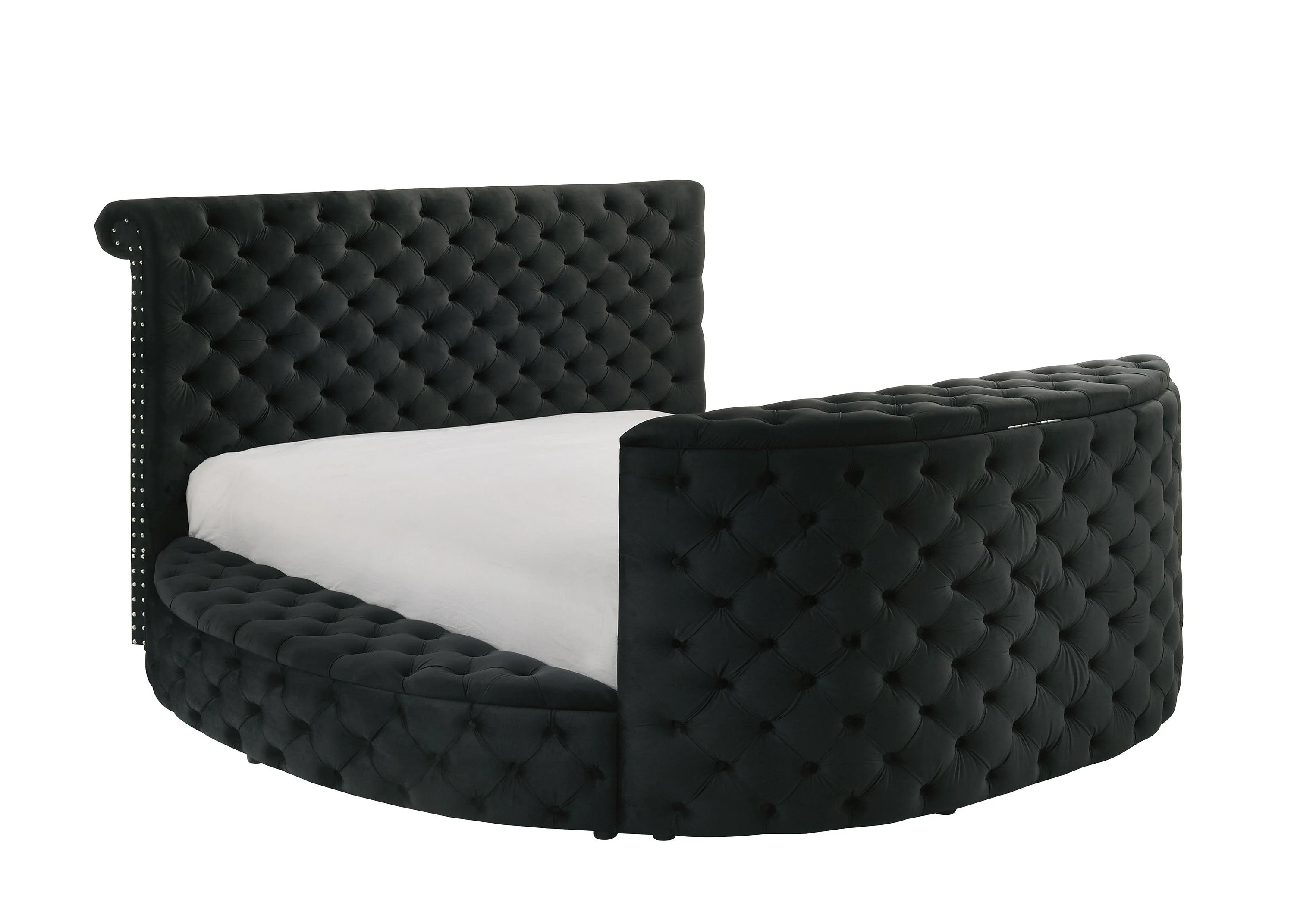 Voltare Black King Upholstered Fireplace Bed with TV Lift - Image 3