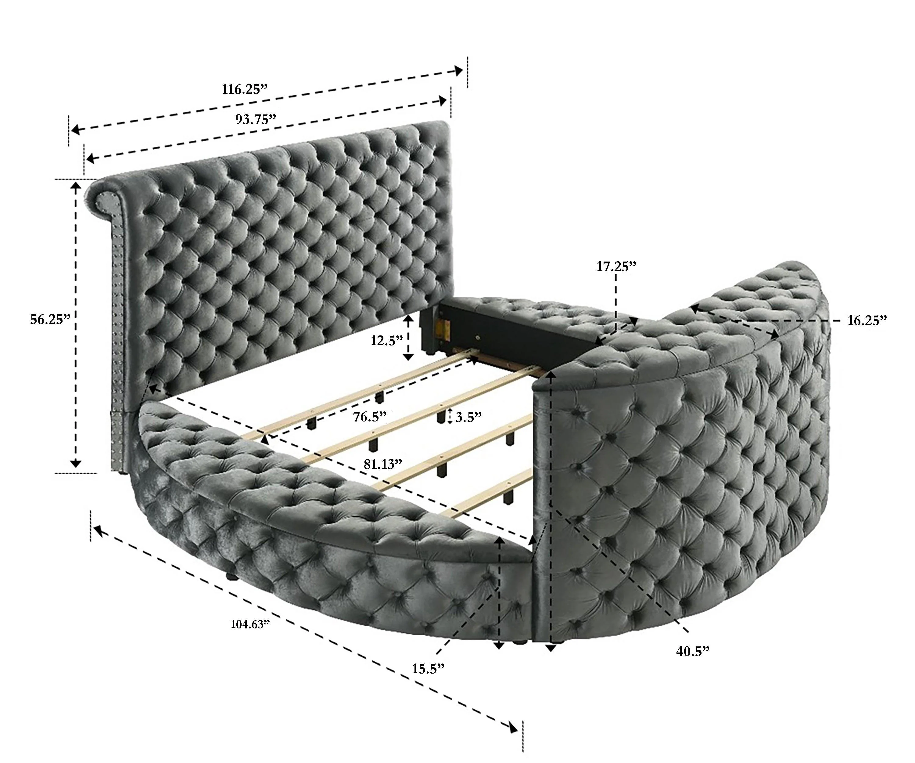 Voltare Black King Upholstered Fireplace Bed with TV Lift - Image 9