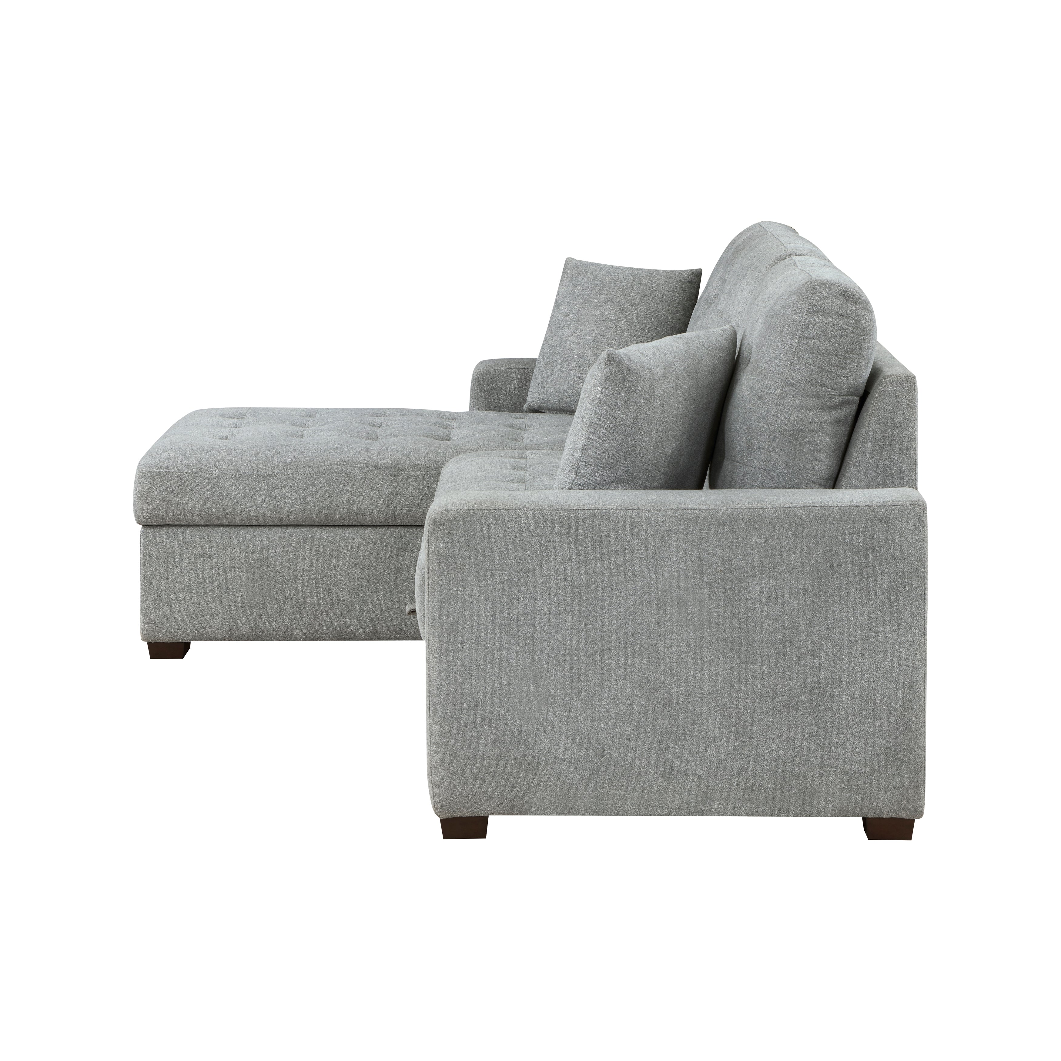 Waitsfield Gray 2-Piece Sectional with Left Chaise, Pull-out Bed and Hidden Storage - Image 4
