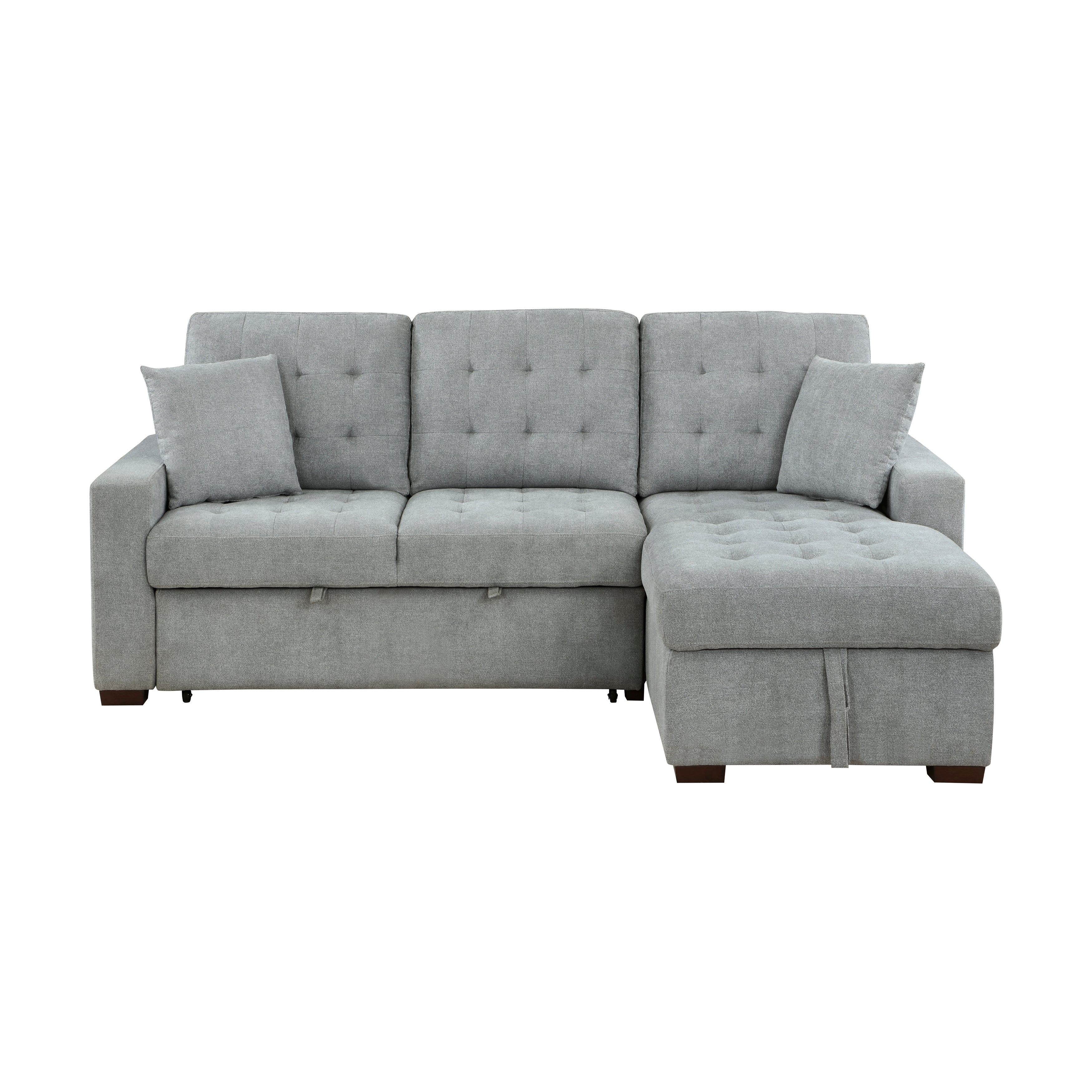 Waitsfield Gray 2-Piece Sectional with Right Chaise, Pull-out Bed and Hidden Storage - Image 2