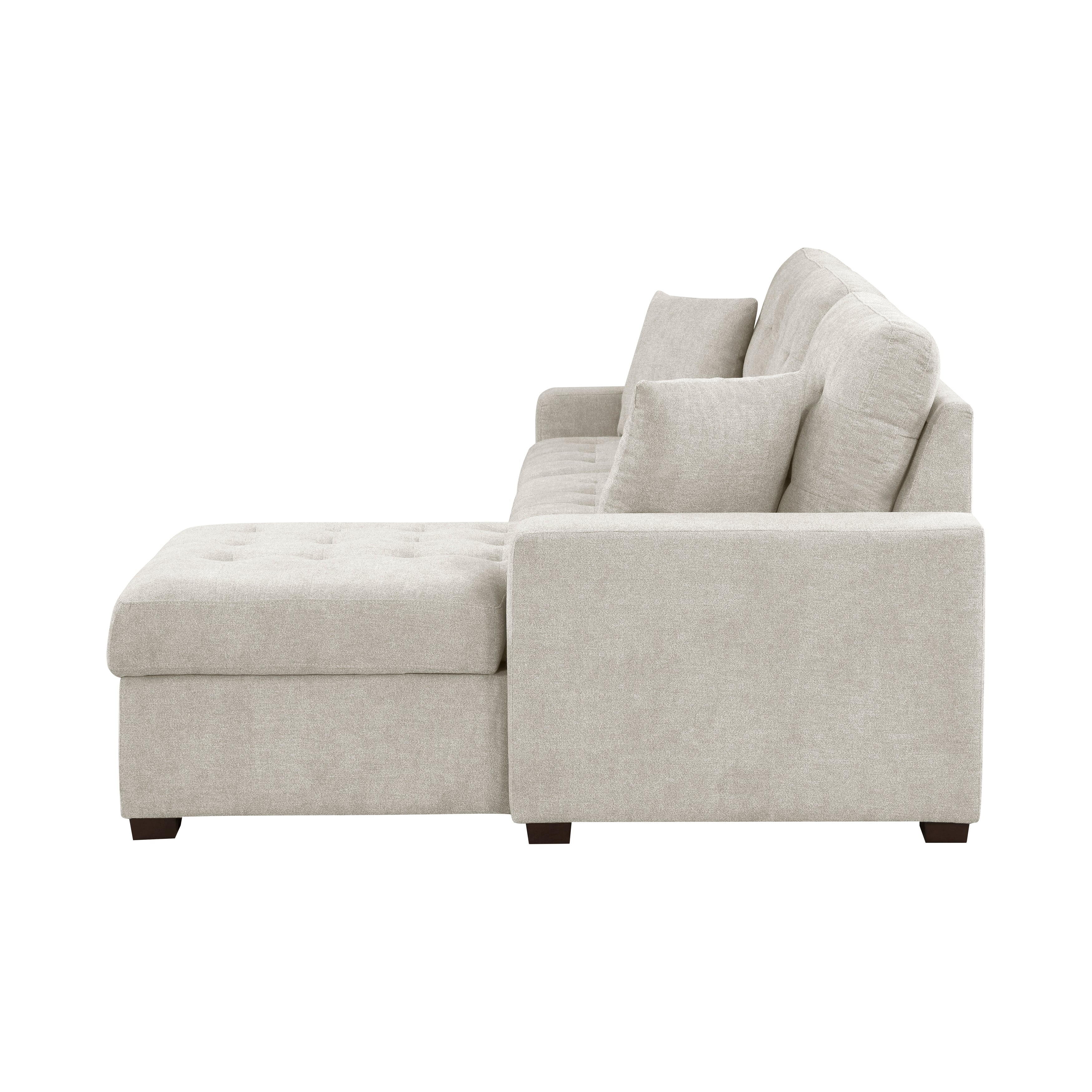 Waitsfield Sand 2-Piece Sectional with Right Chaise, Pull-out Bed and Hidden Storage - Image 5