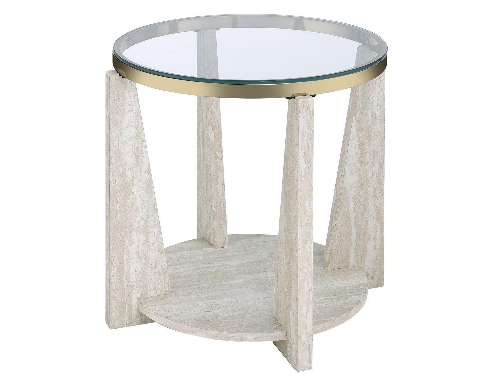 Wanda Round Glass Top End Table - Image 3