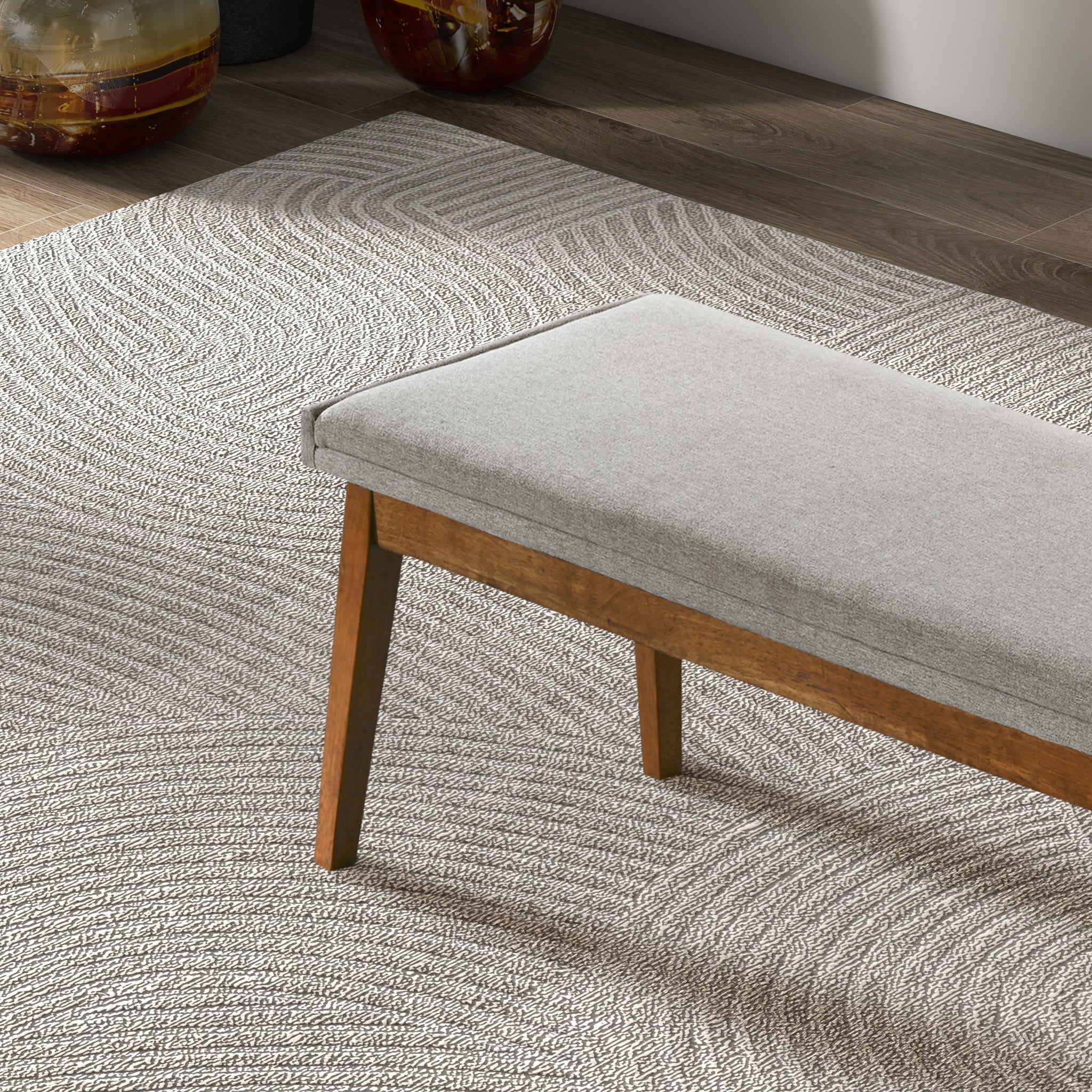 Warren Bench in Ash Grey Fabric - Image 5