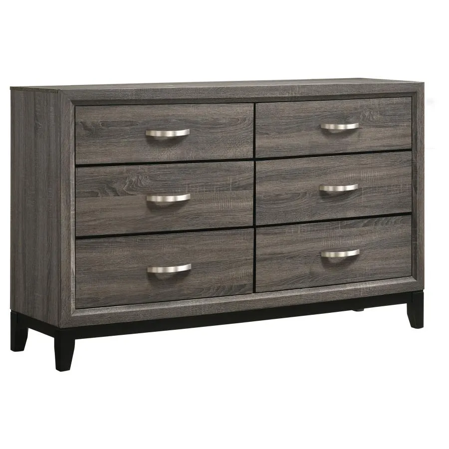 Watson Gray Oak/Black 5-Piece Eastern King Bedroom Set - Image 7