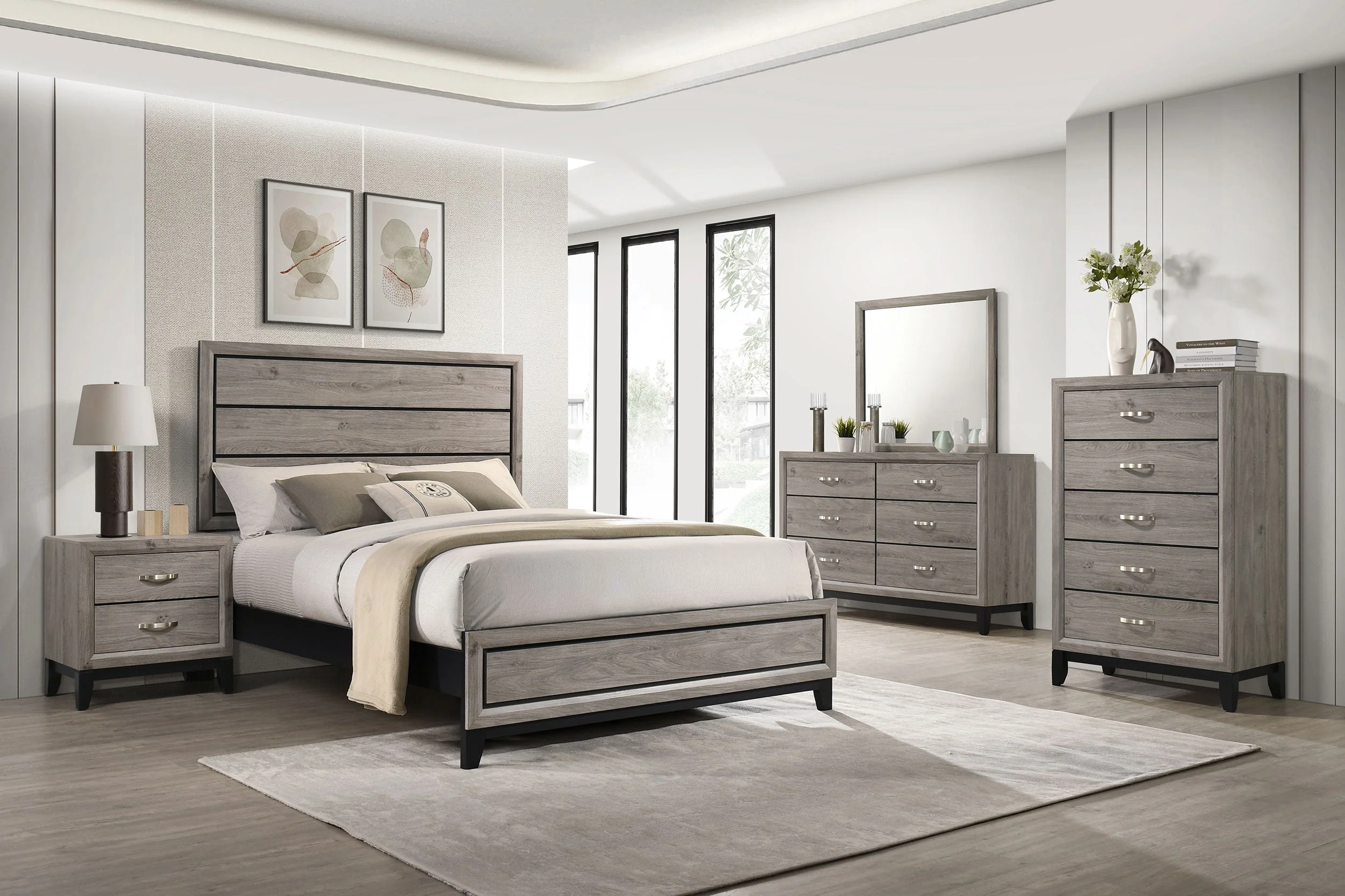 Watson Light Taupe 5-drawer Bedroom Chest of Drawers - Image 14