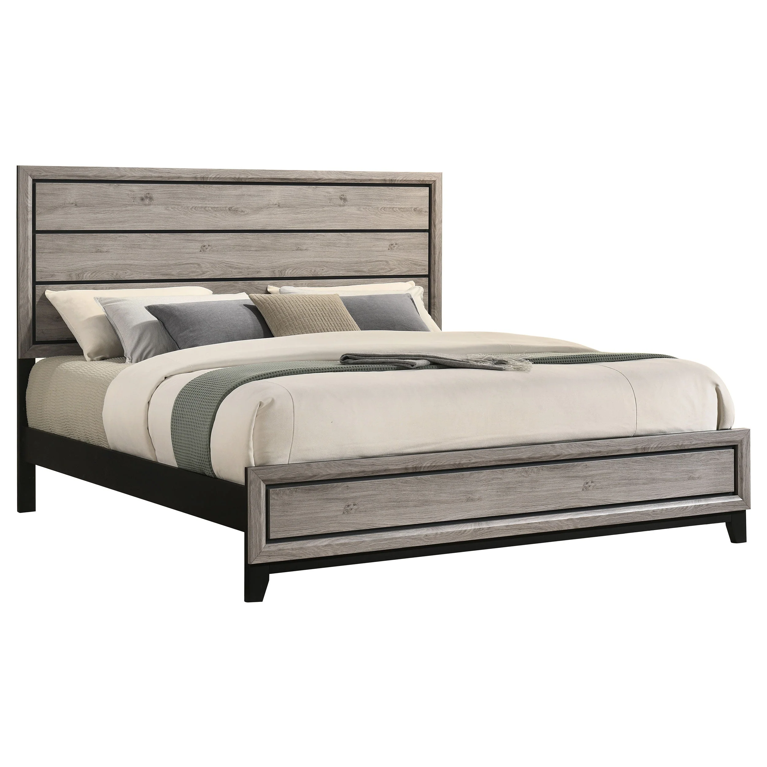 Watson Light Taupe Wood Eastern King Panel Bed - Image 2