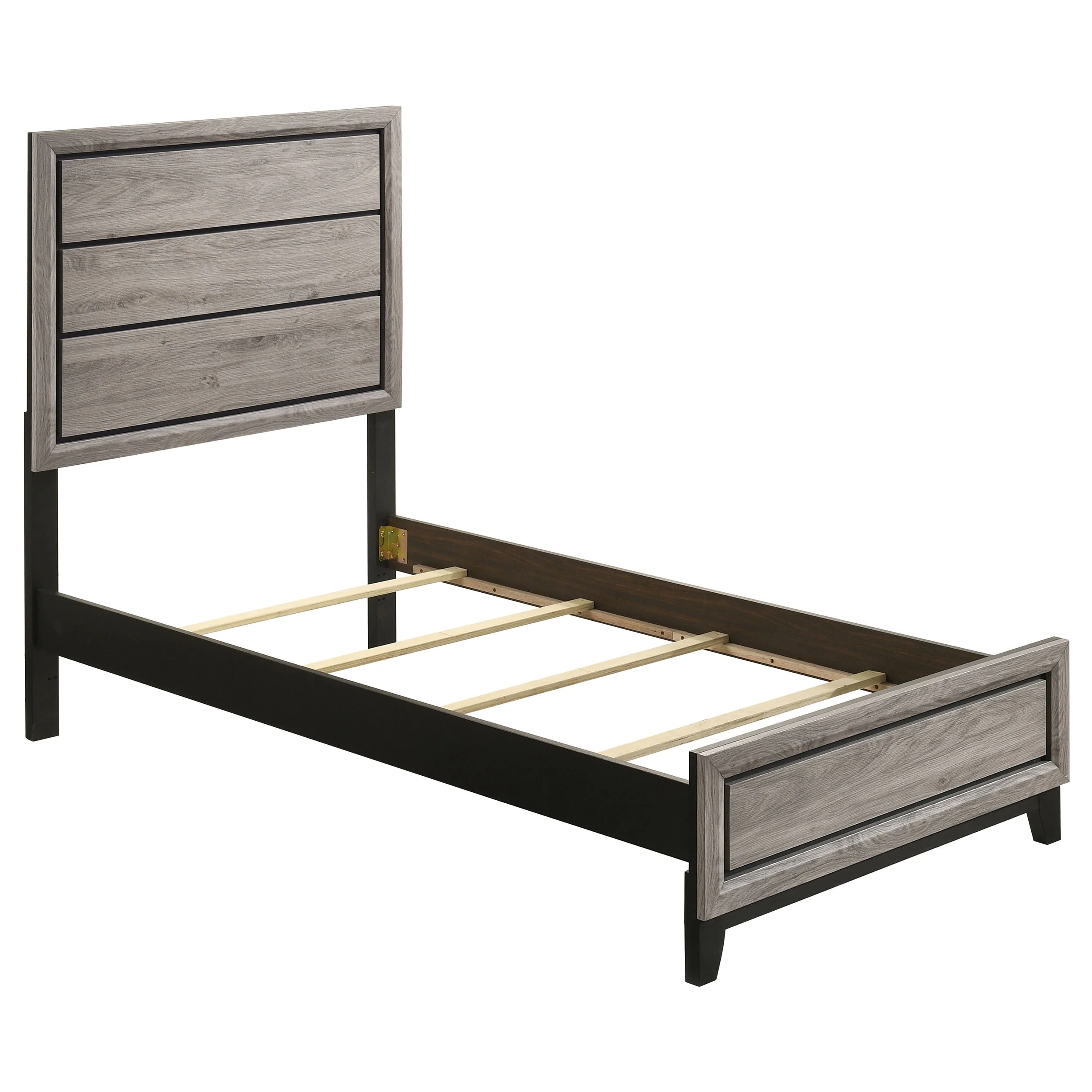 Watson Light Taupe Wood Twin Panel Bed - Image 3
