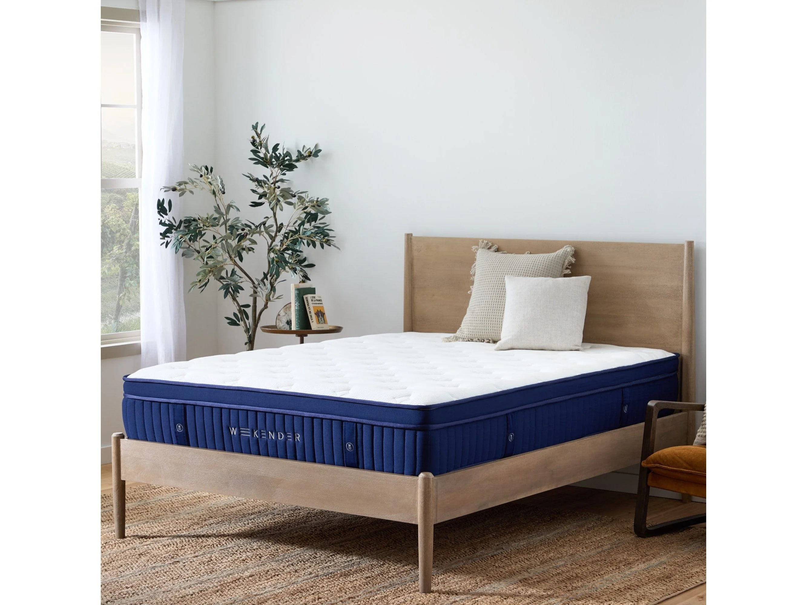 Weekender Blue/White Full 11" Euro Top Hybrid Mattress - Image 2