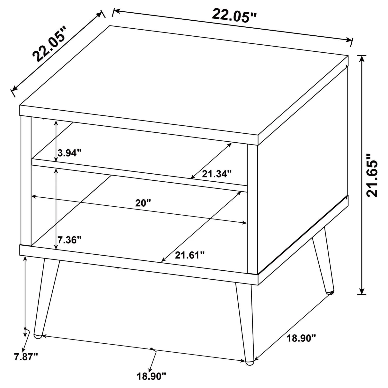 Welsh Antique Pine and Grey Square Engineered Wood End Table With Shelf - Image 10