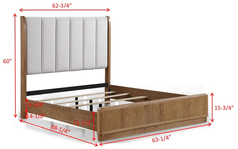 Westcott Cerused Natural Queen Upholstered Panel Bed - Image 5