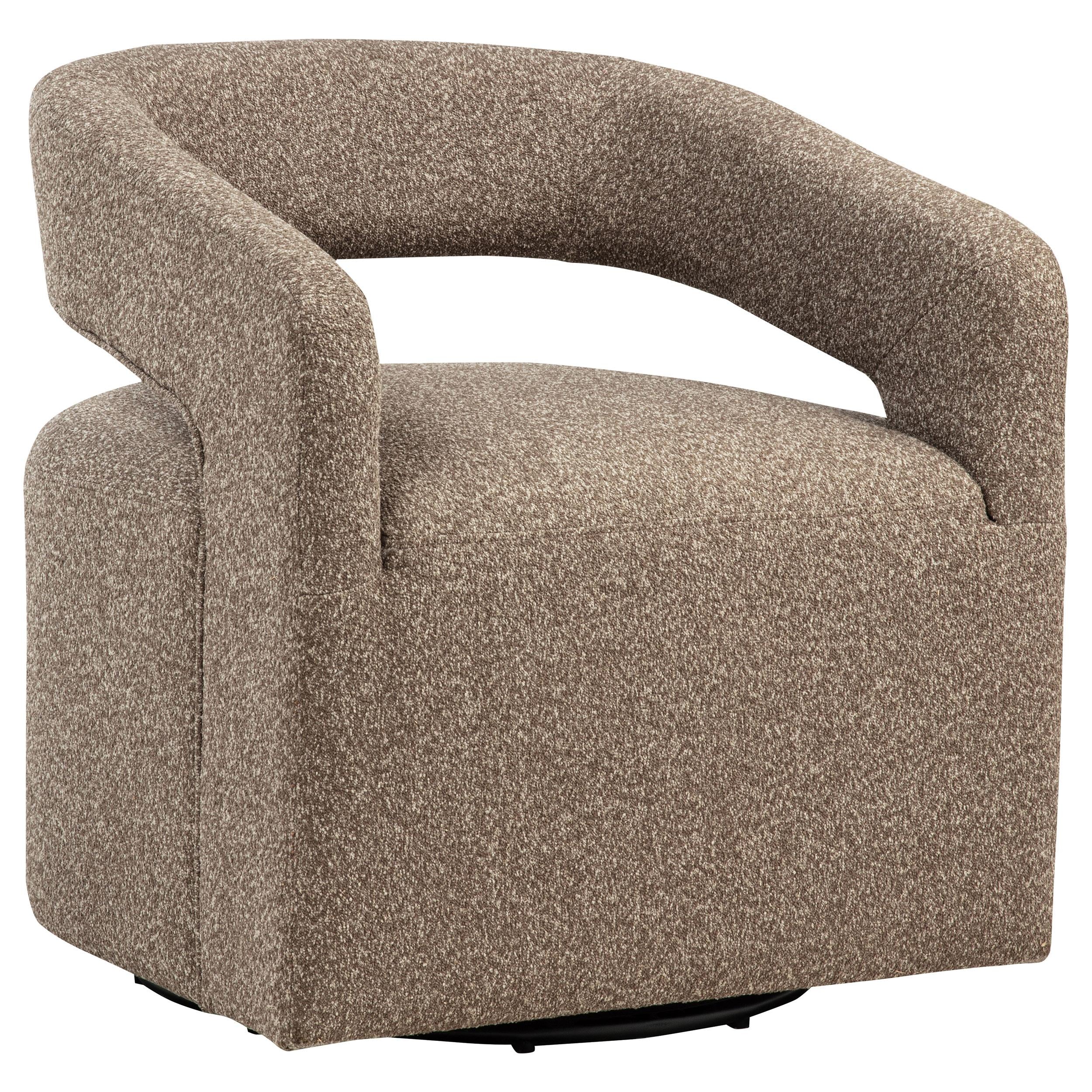 Westhill Rocky Road Boucle Upholstered Swivel Accent Chair - Image 2